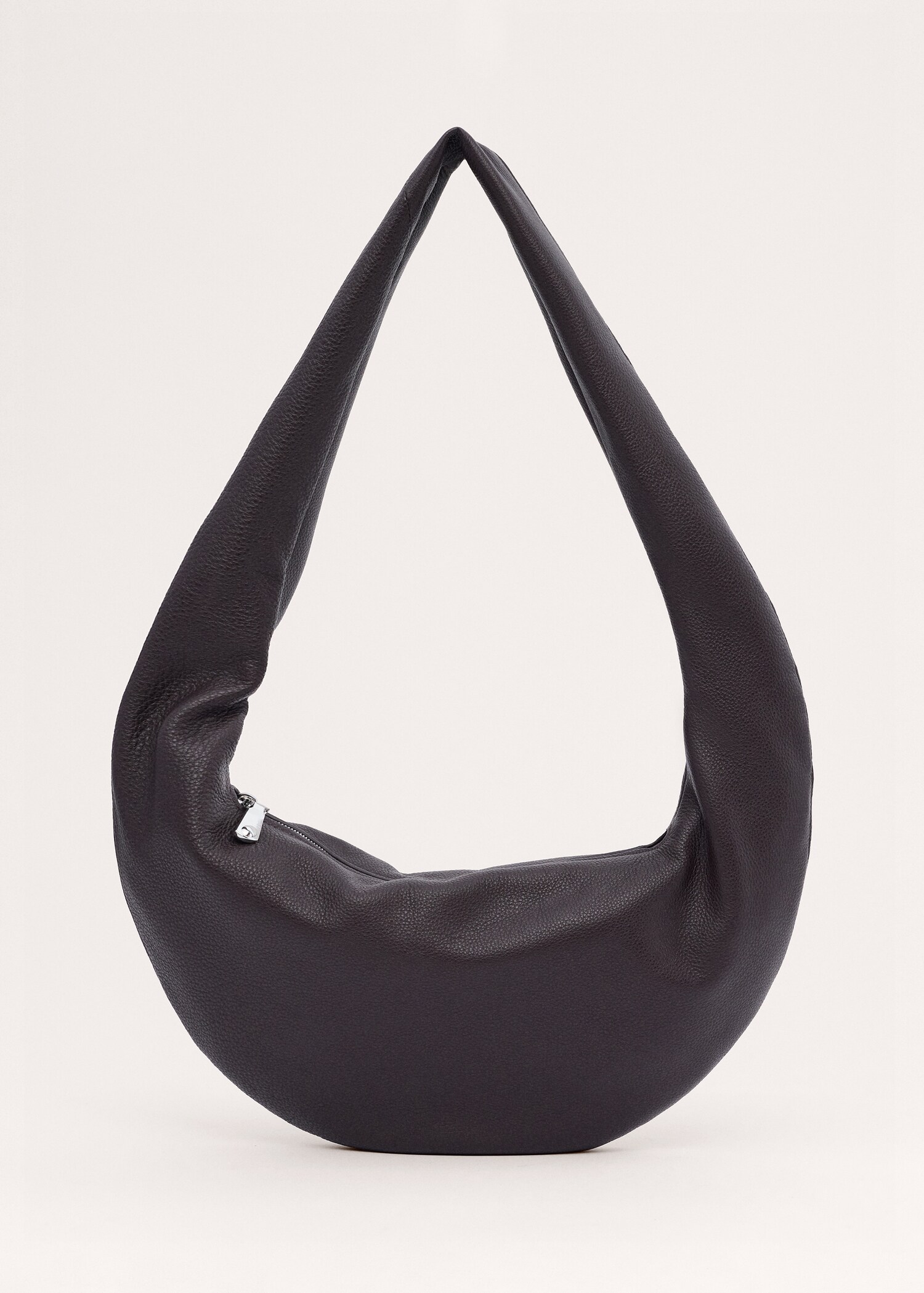 Oval leather shoulder bag - Article without model