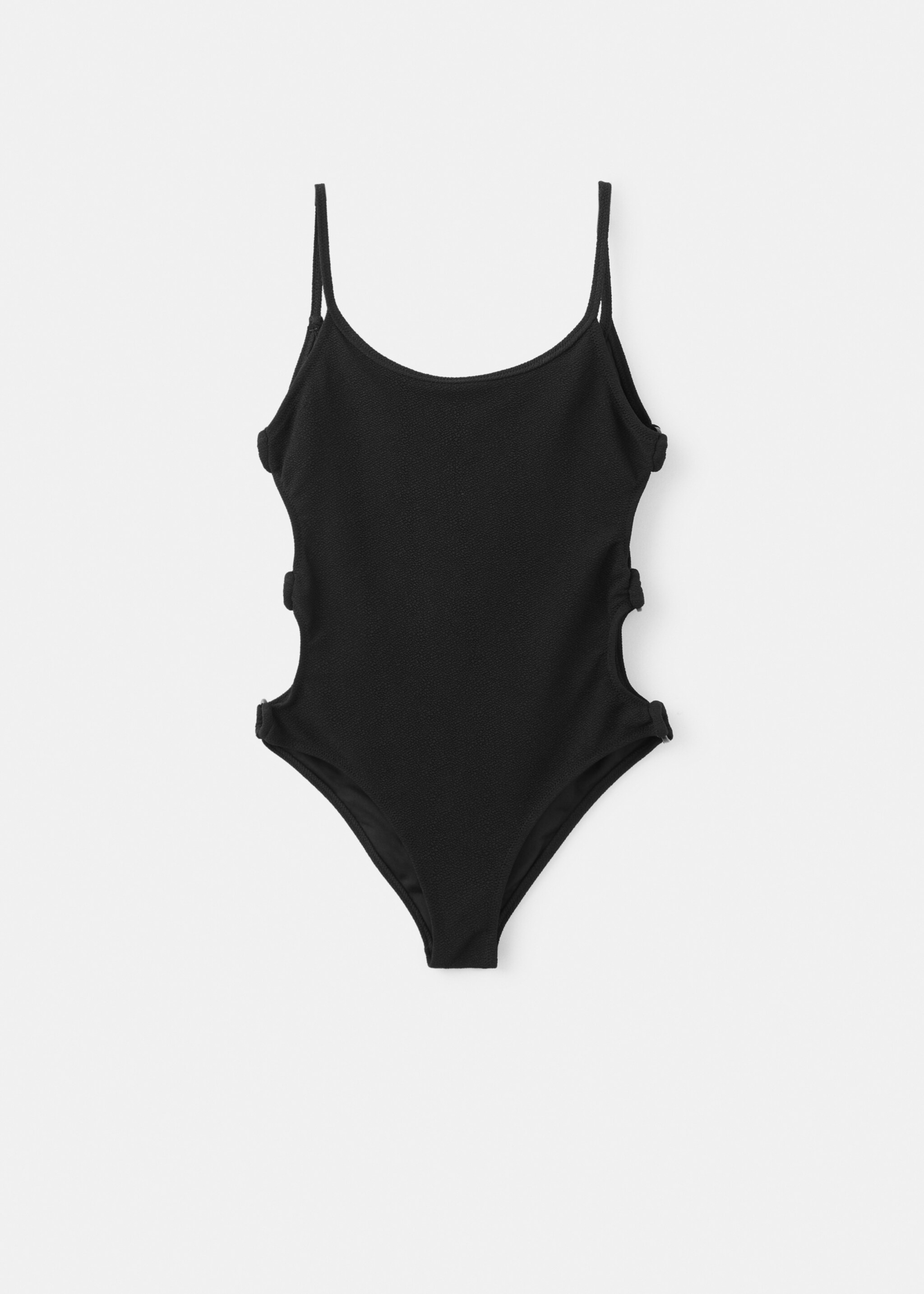Cut-out swimsuit with mid-rise briefs - Article without model, Black. Ref: 27084769-00.