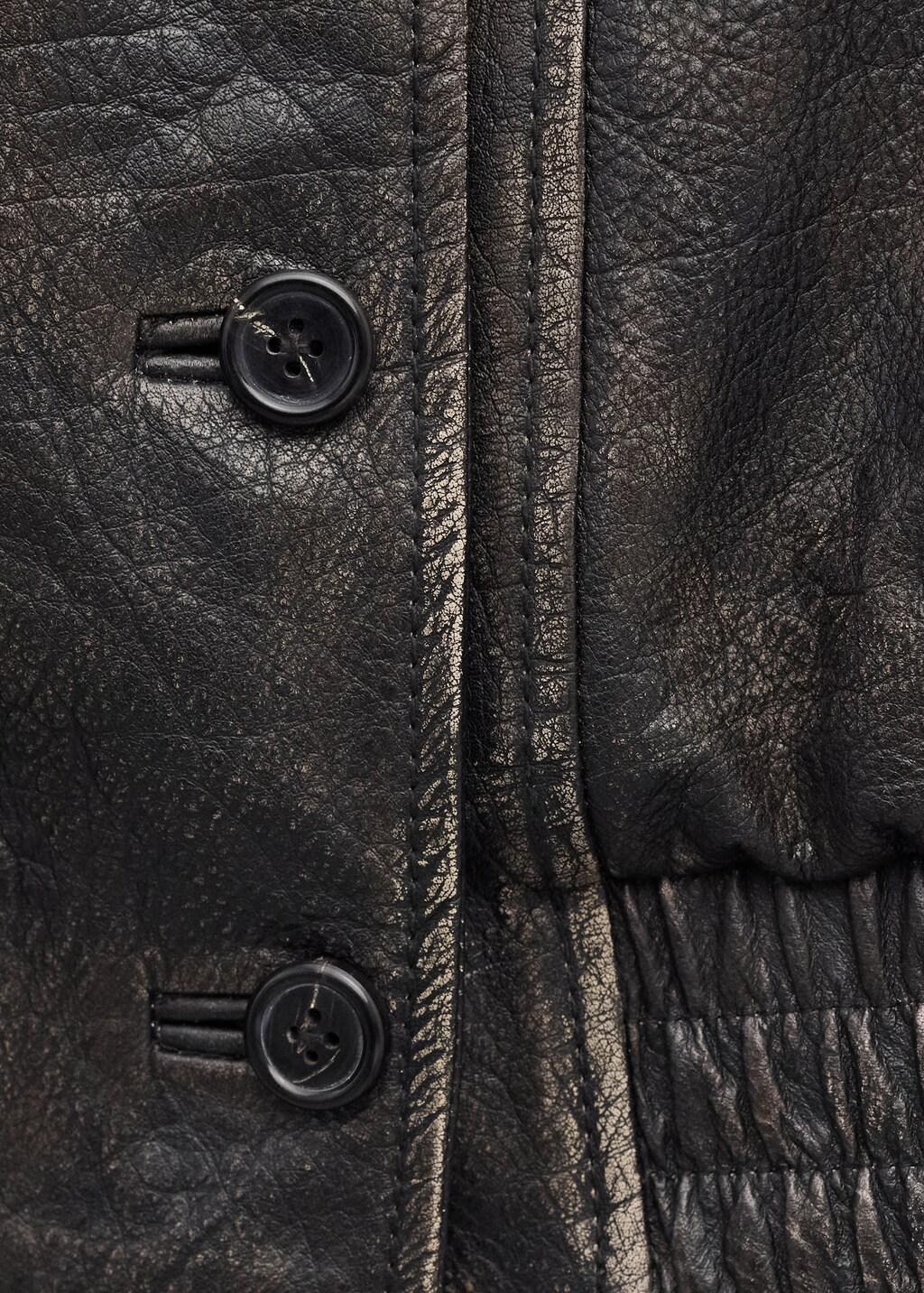 Oversized leather jacket with lapels - image 5