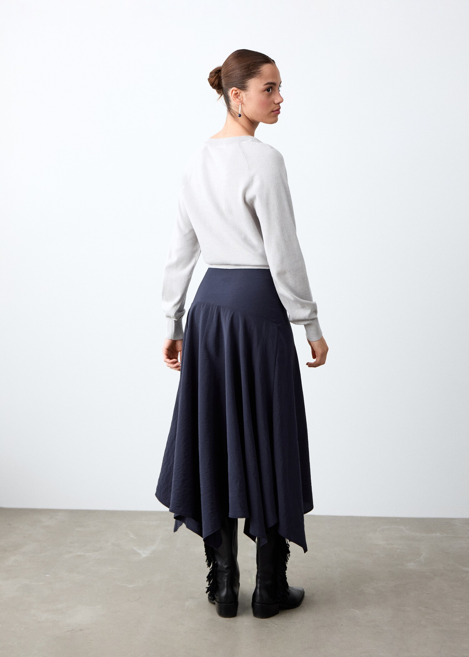 Draped midi skirt - Reverse of the article