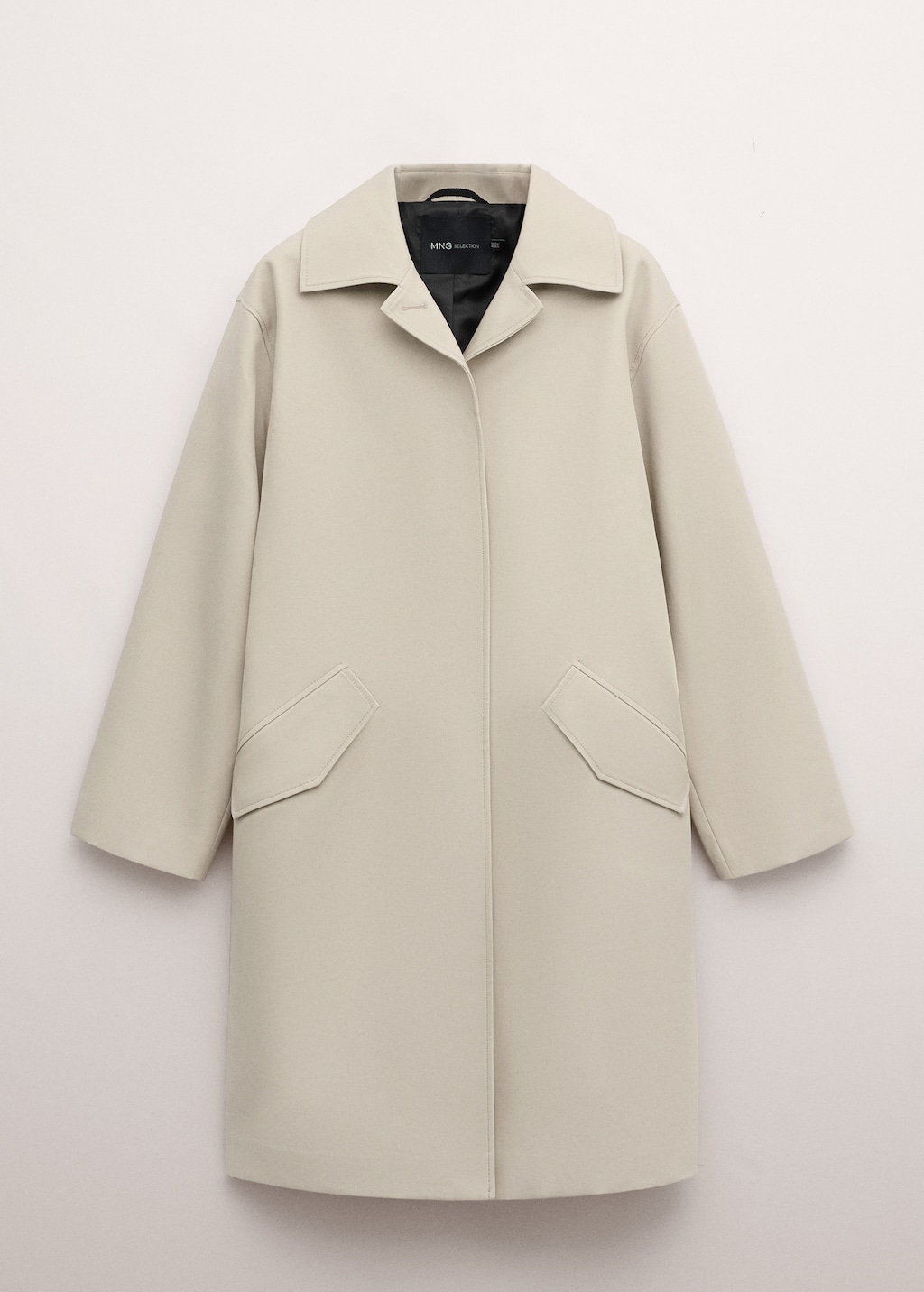 100% cotton trench coat with pockets - image 2