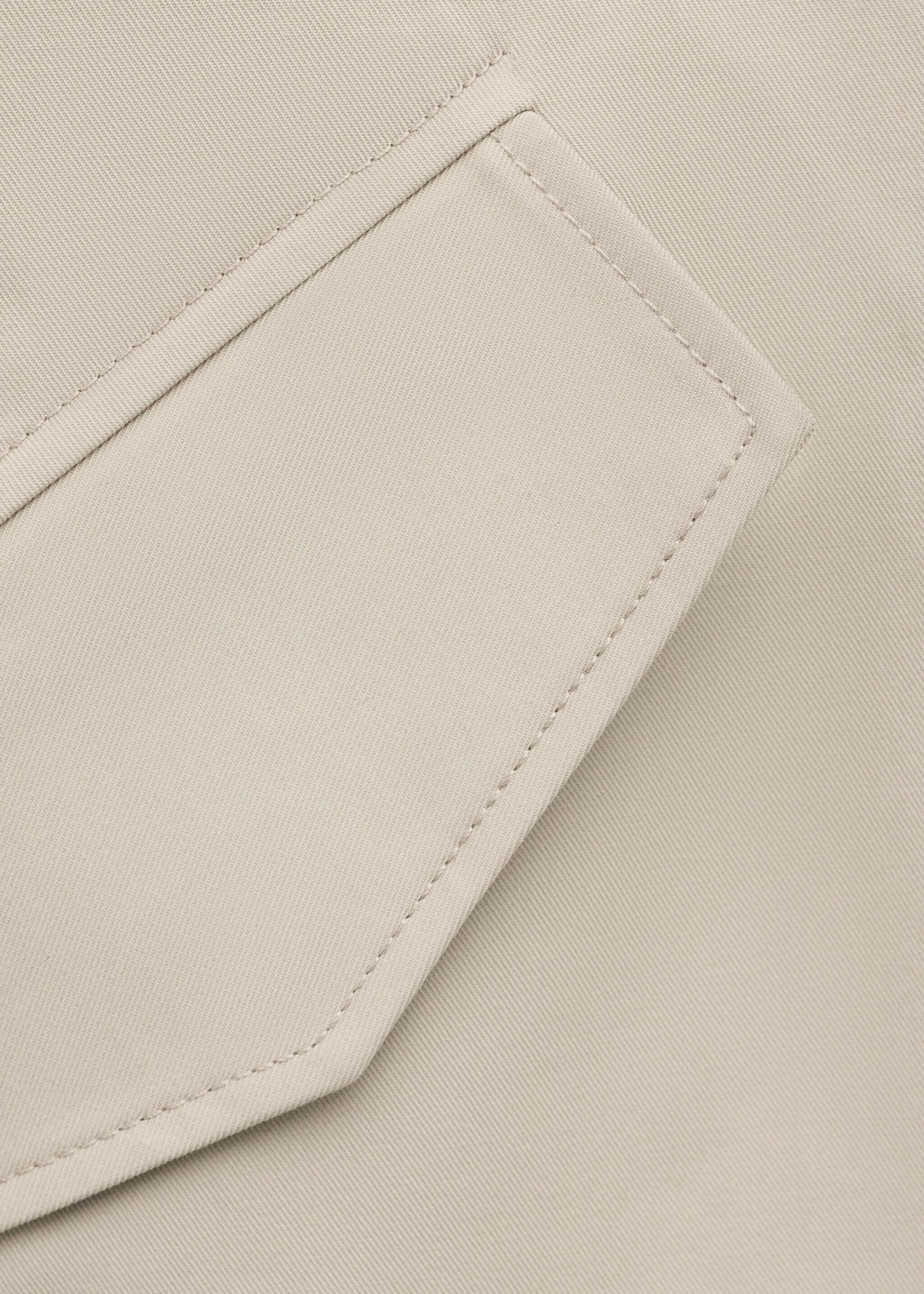 Тренч из 100% хлопка с карманами - Деталь изделия 0, Пастельный светло-серый. Ref: 27084779-00.