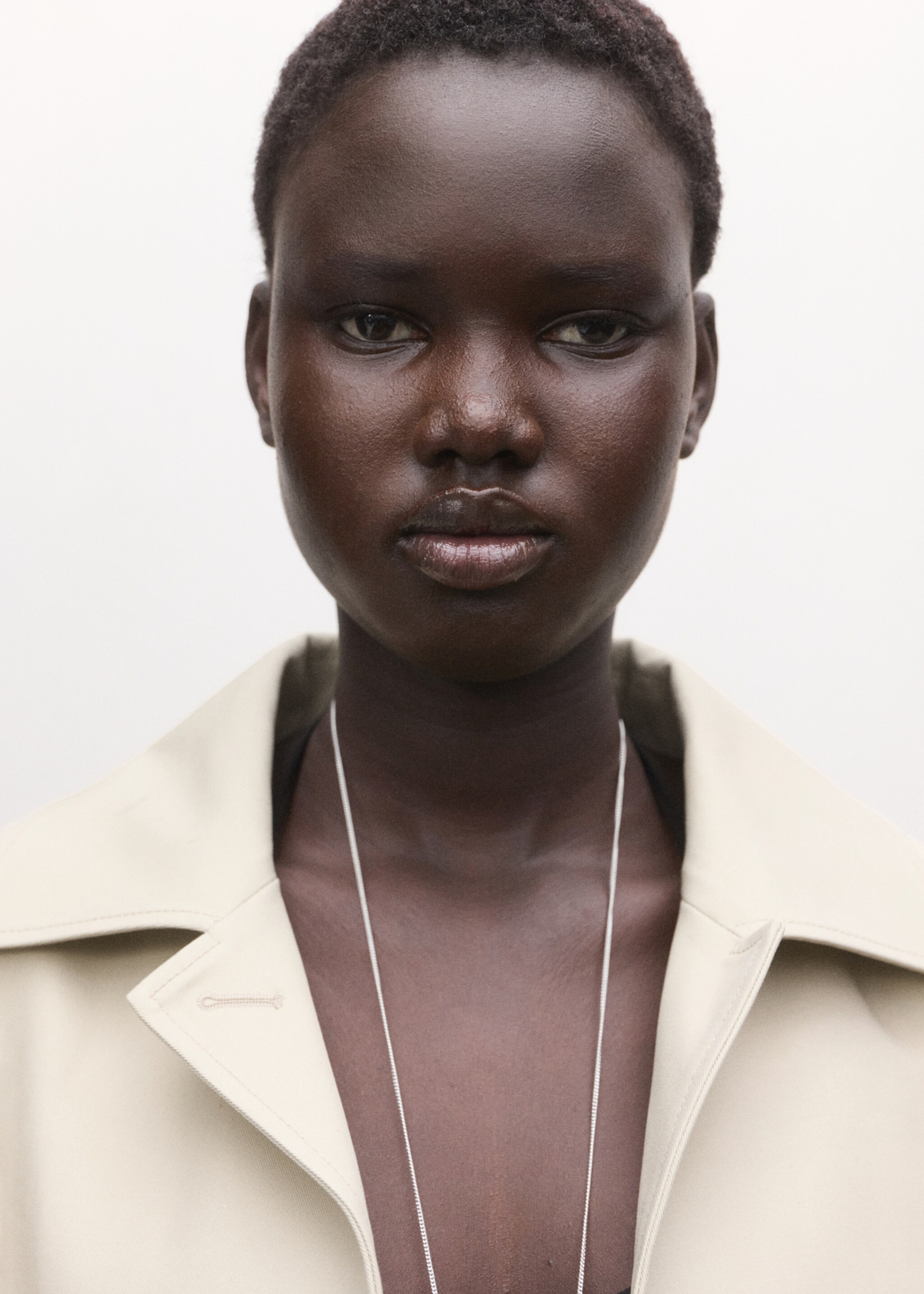 Тренч из 100% хлопка с карманами - Деталь изделия 1, Пастельный светло-серый. Ref: 27084779-00.