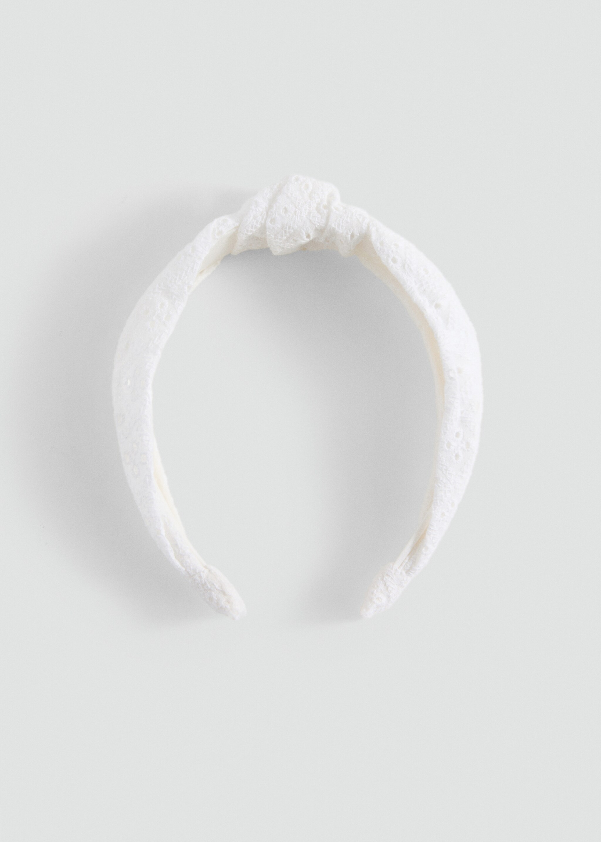 Cotton embroidered hairband - Article without model, White. Ref: 27084781-00.