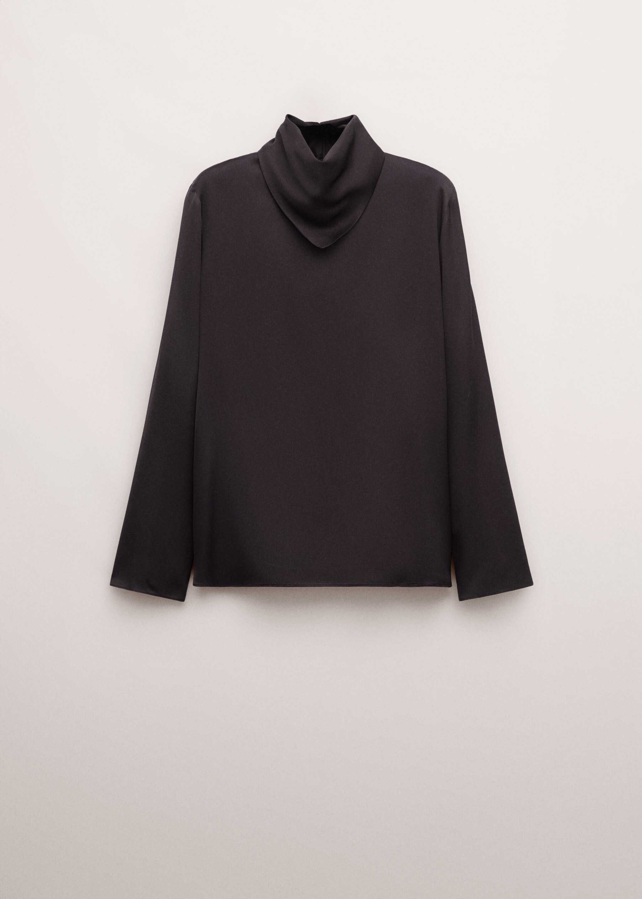 Satin blouse with a turtleneck - Article without model, Brown. Ref: 27084786-00.