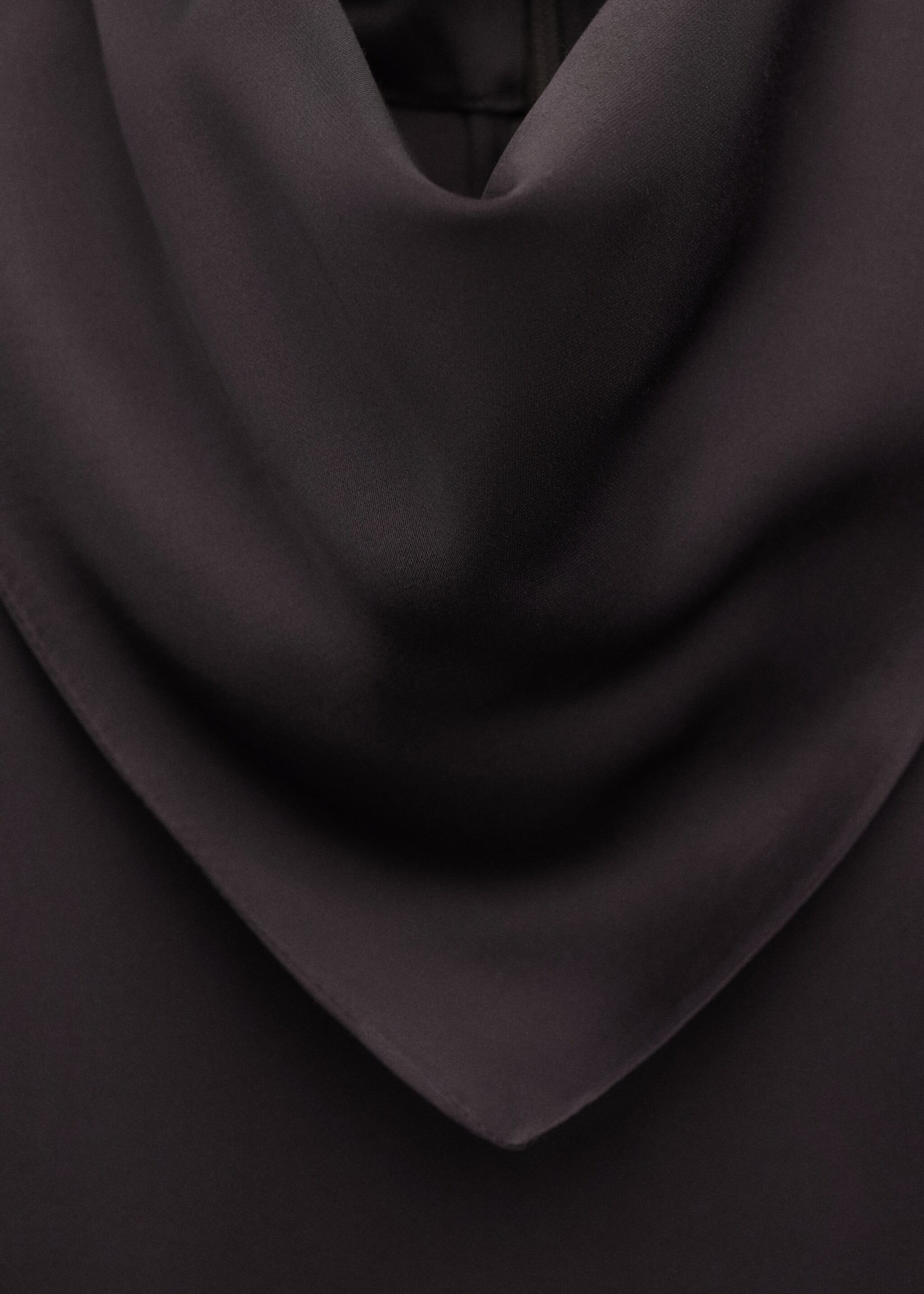 Satin blouse with a turtleneck - Details of the article 8, Brown. Ref: 27084786-00.