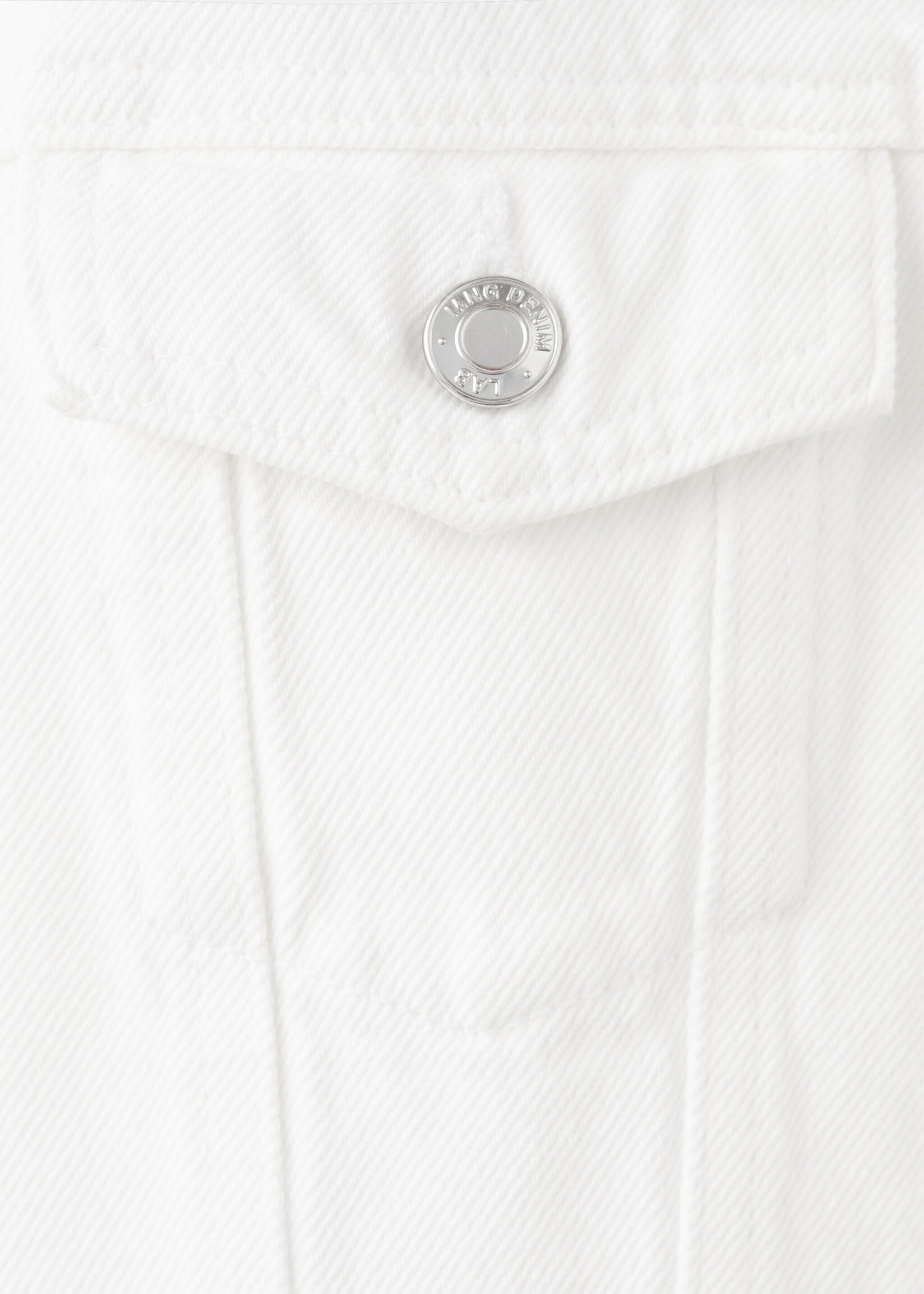 Basic denim jacket - Details of the article 8, White. Ref: 27085142-00.