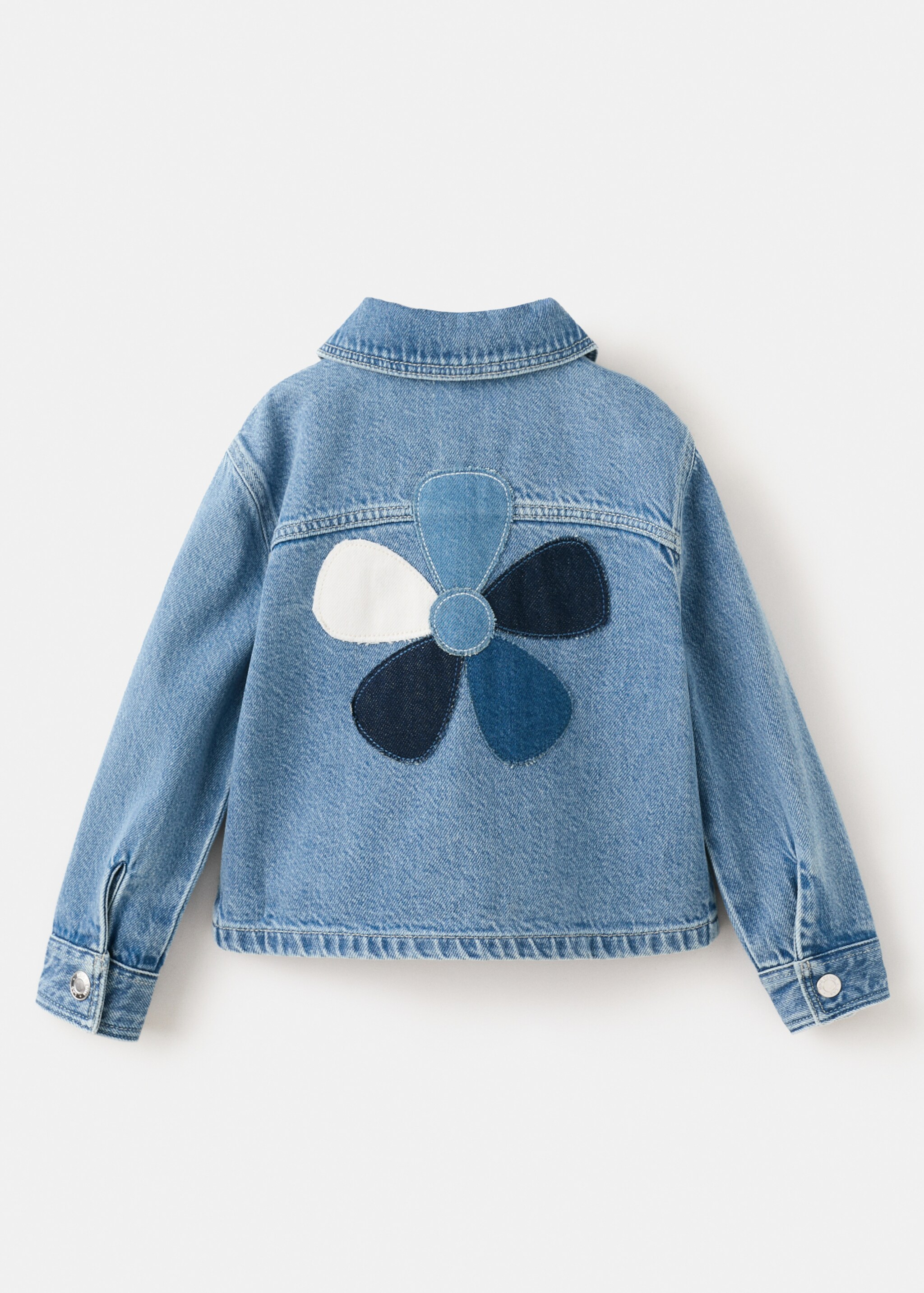 جاكيت دنيم بتفاصيل تطريز - الجهة الخلفية للمنتج, أزرق متوسط. Ref: 27085144-00.