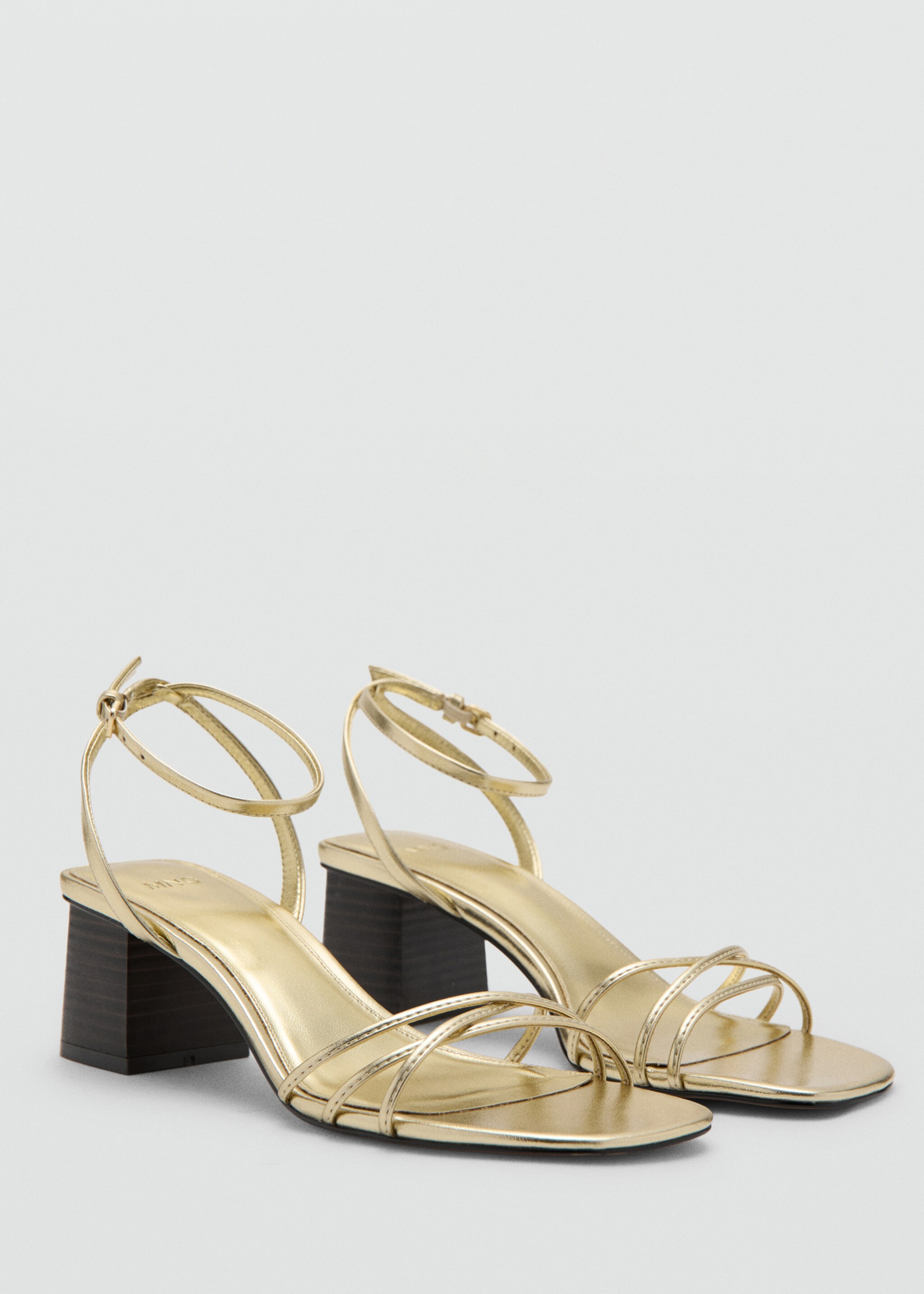 Heeled sandals with straps - Medium plane, Gold. Ref: 27085161-00.