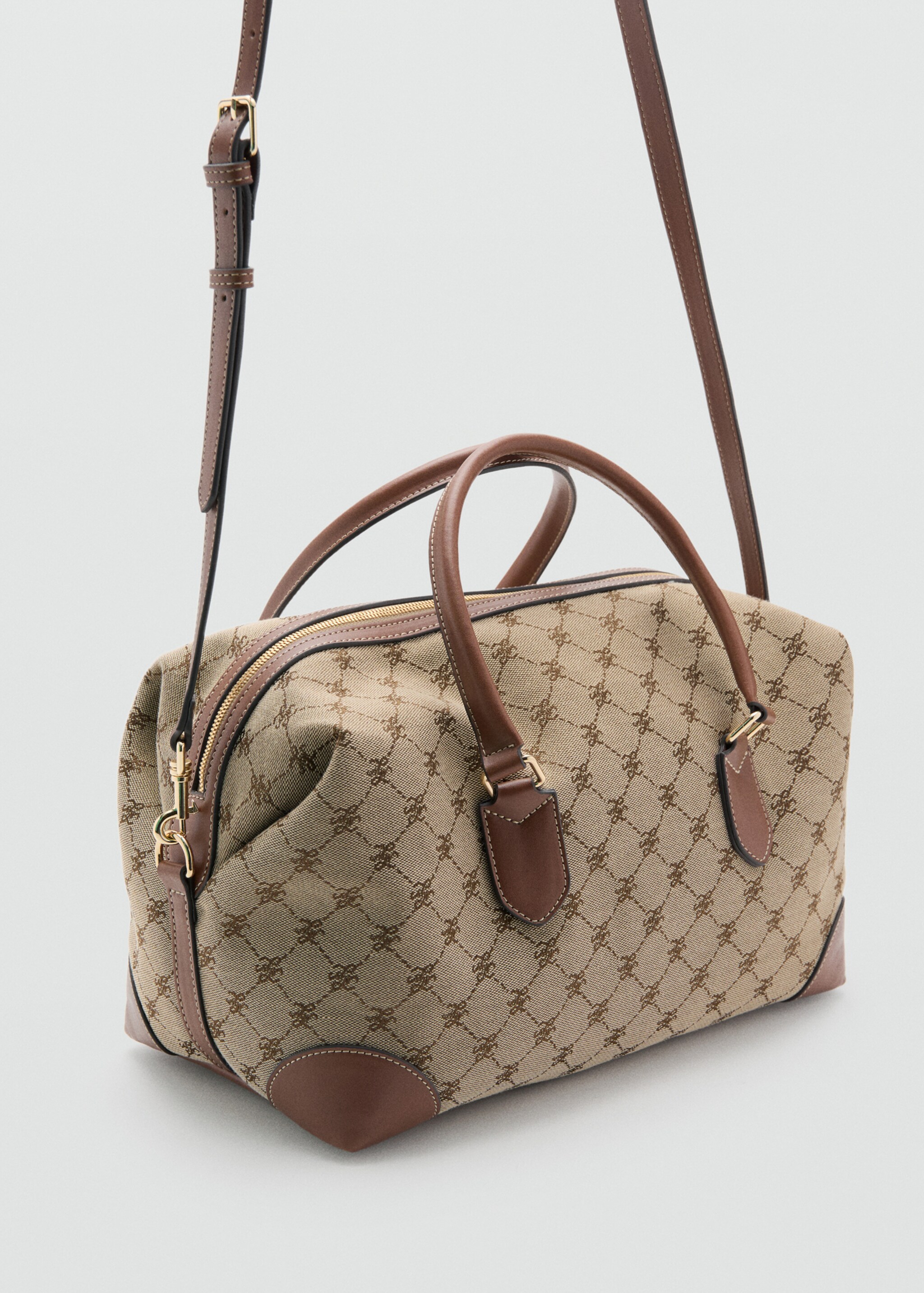 Logo print bowling bag - Medium plane, Leather. Ref: 27085163-00.
