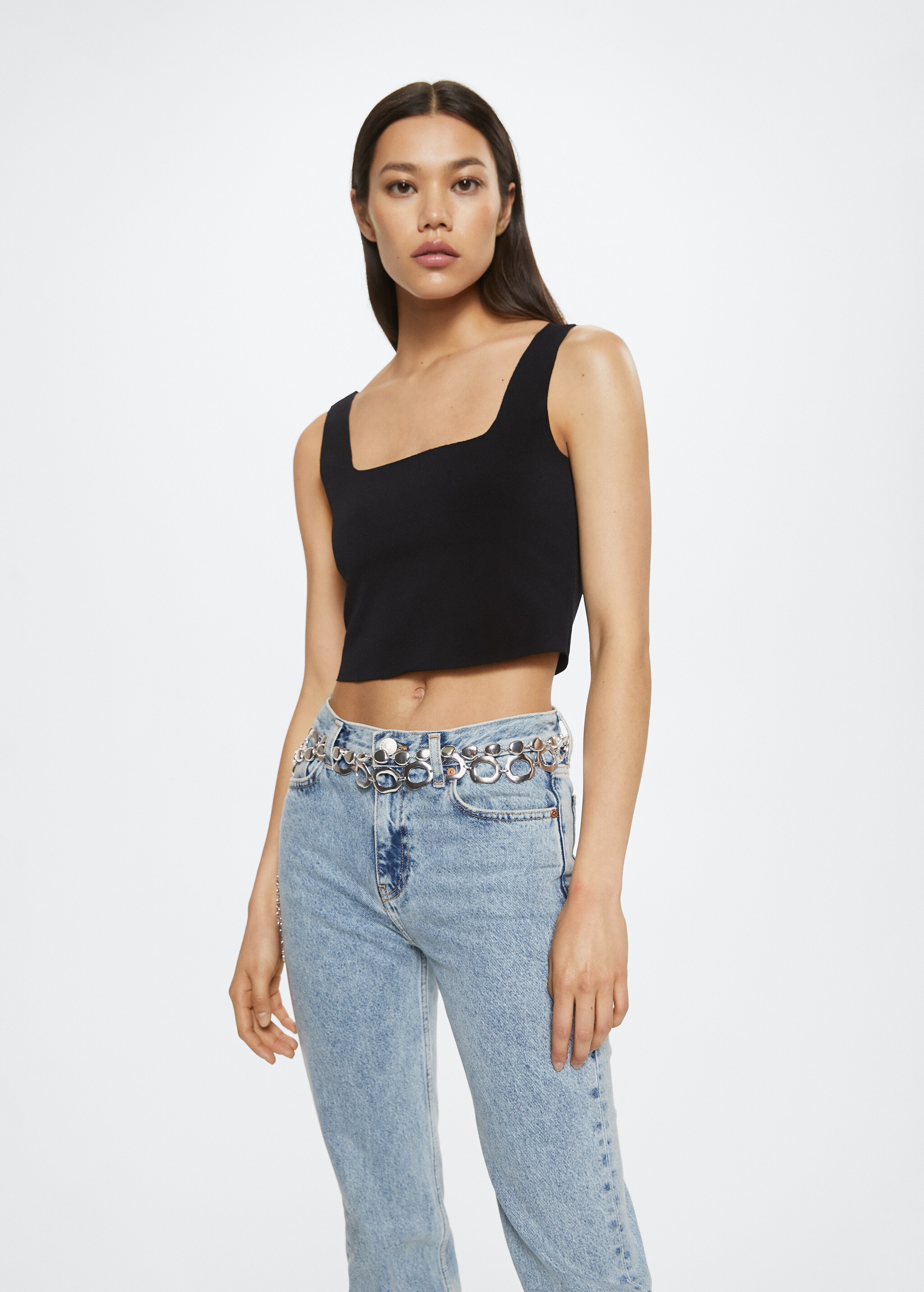 Knitted cropped top - Medium plane
