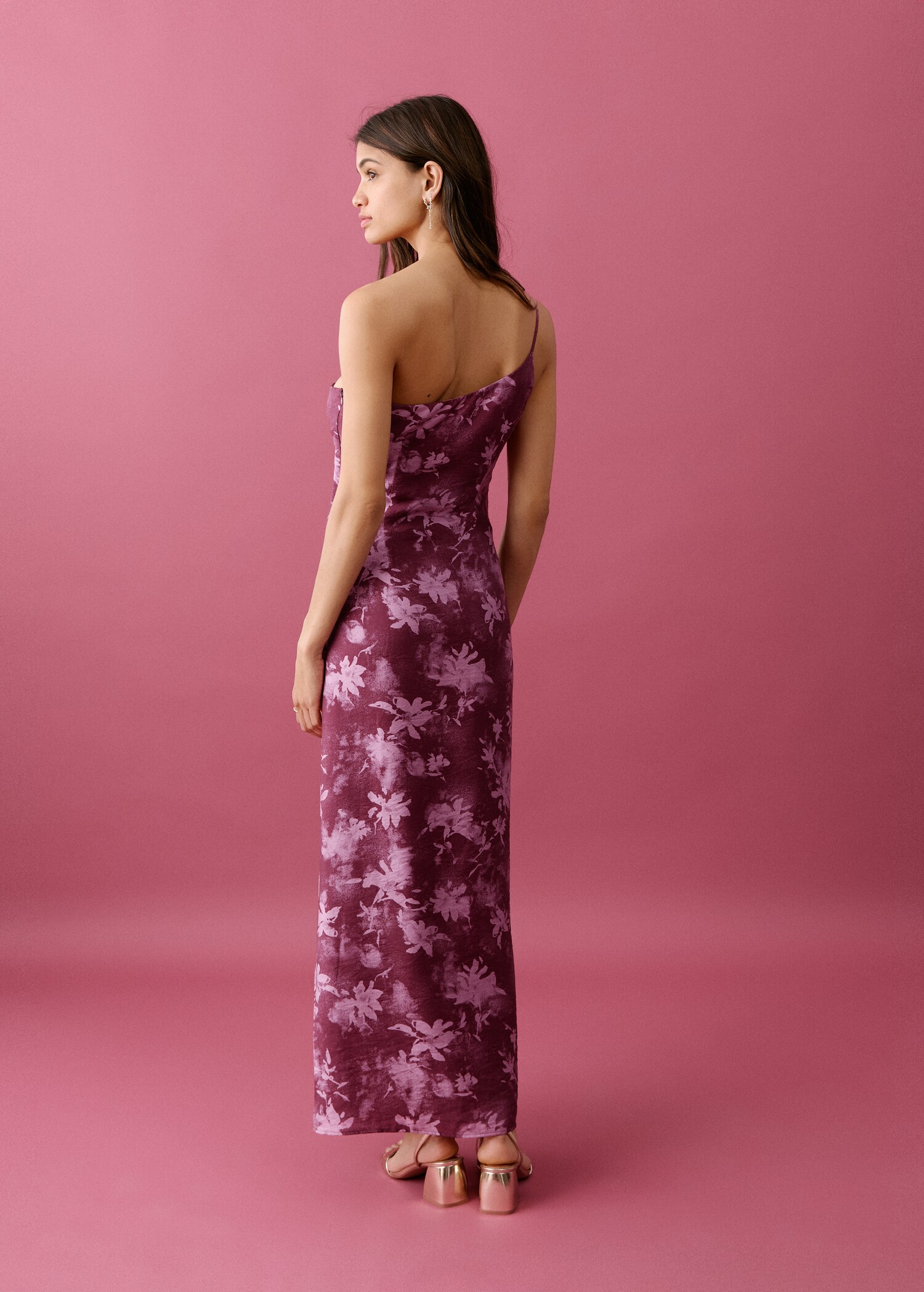 Vestido asimétrico flores - Reverso del artículo