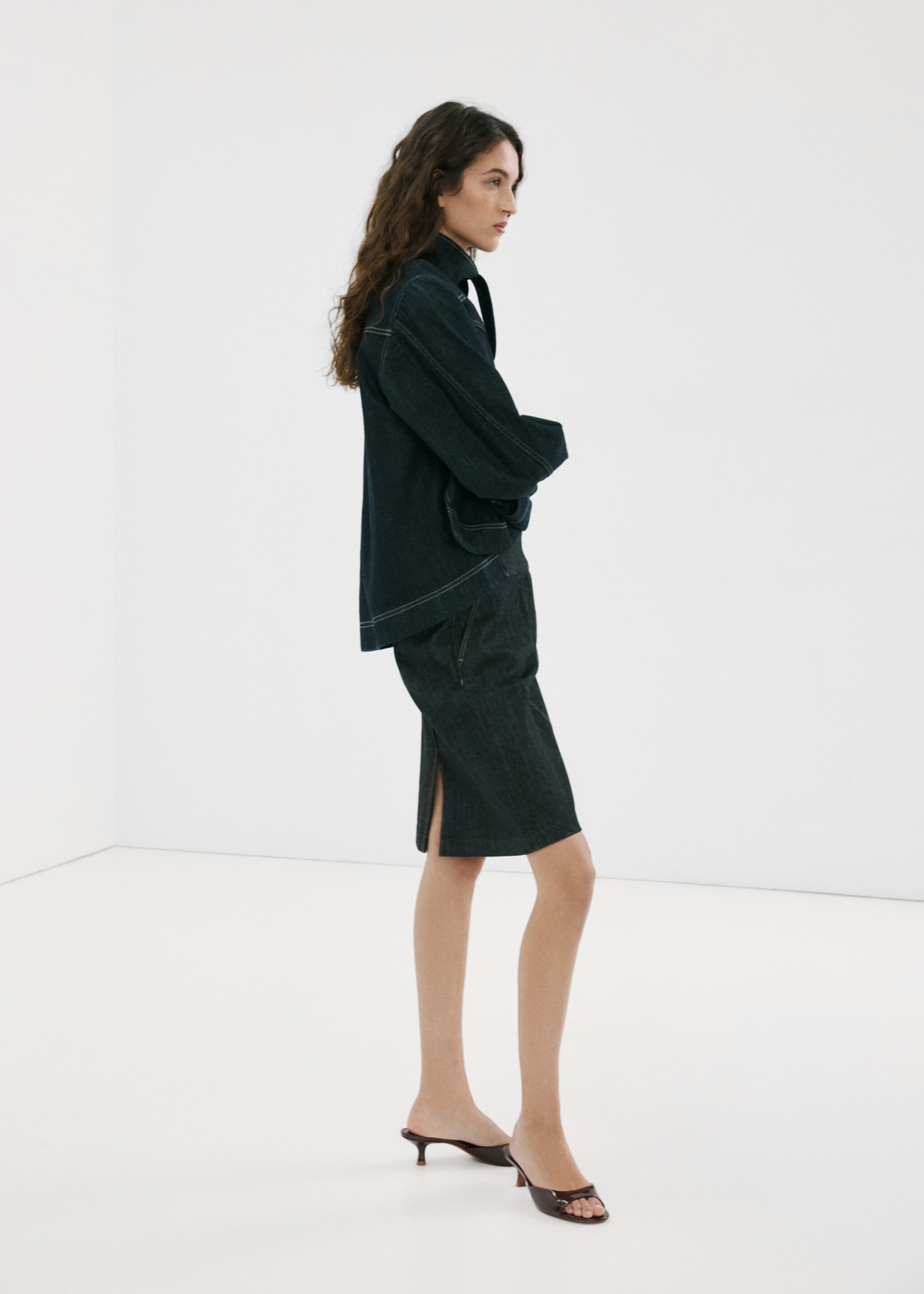 Pointed heel sandals - Details of the article 9, Chocolate. Ref: 27085814-00.