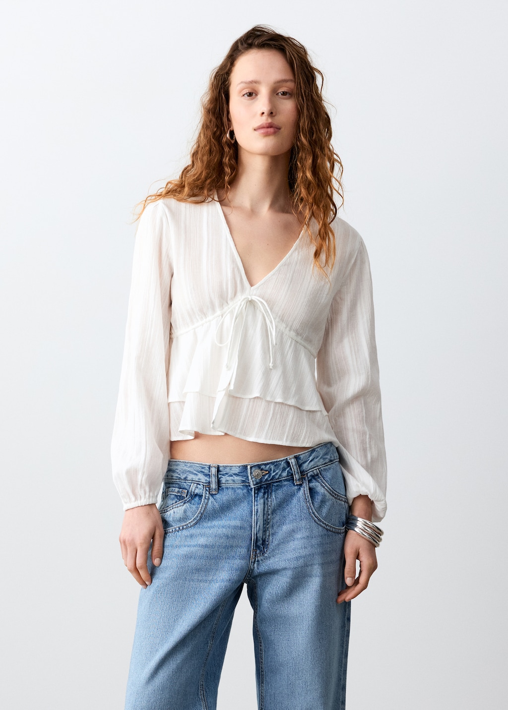 Ruffle bow blouse - Teen | MANGO USA