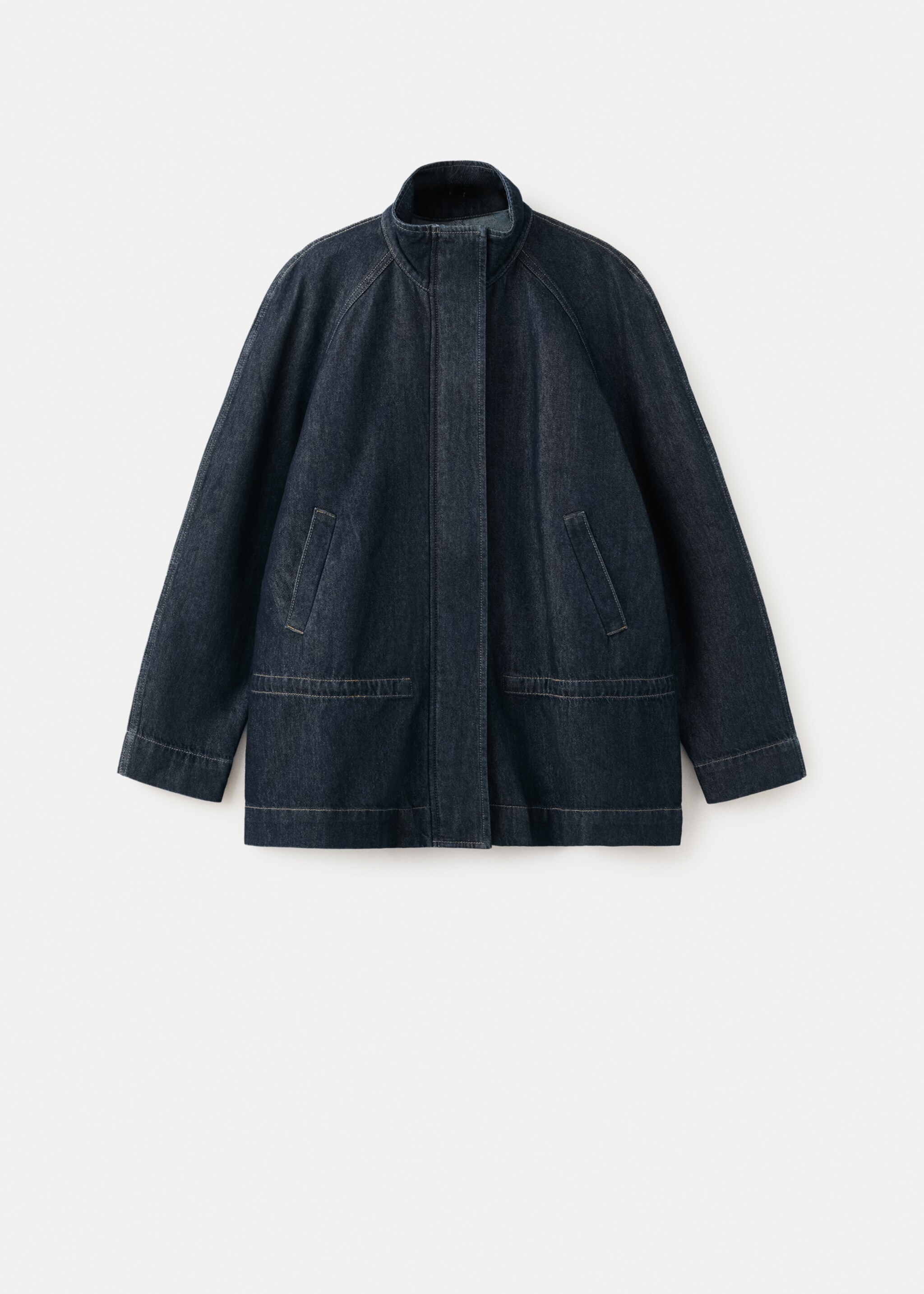 Denim parka met gesmokte taille - Artikel zonder model, Open blauw. Ref: 27085818-00.