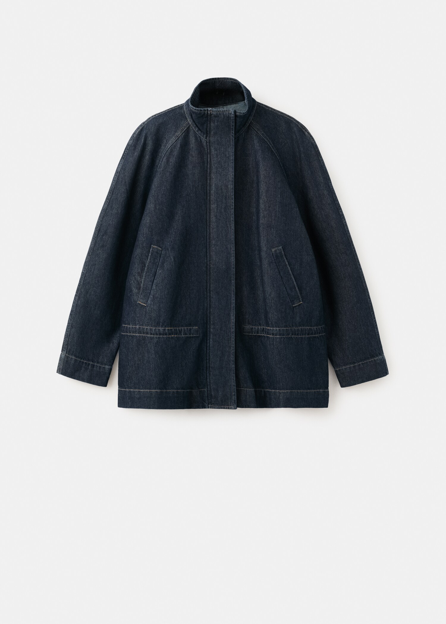 Denim parka met gesmokte taille - Artikel zonder model