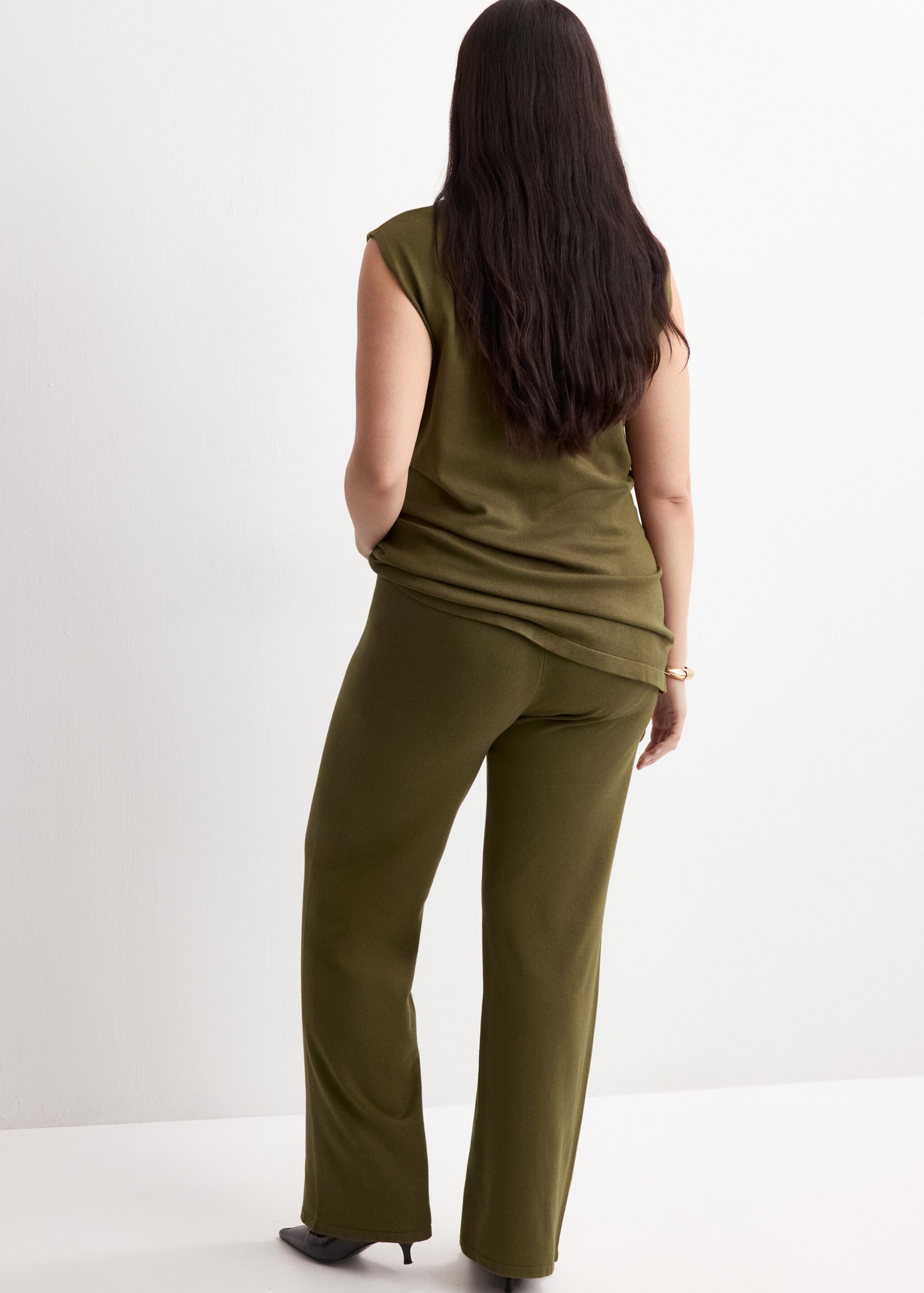 Pantalon droit maille fine - Détail de l'article 4, Kaki. Ref: 27085820-00.