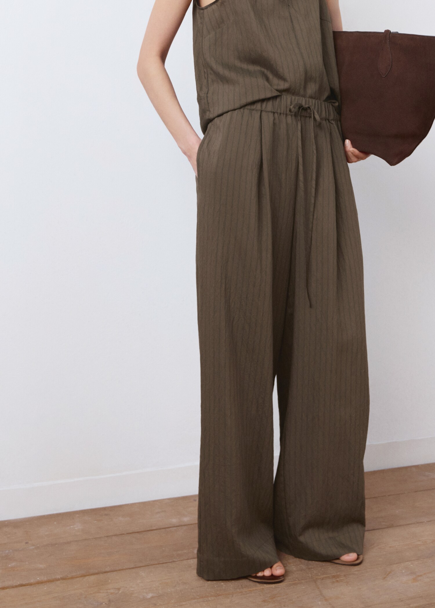Straight striped trousers - Medium plane