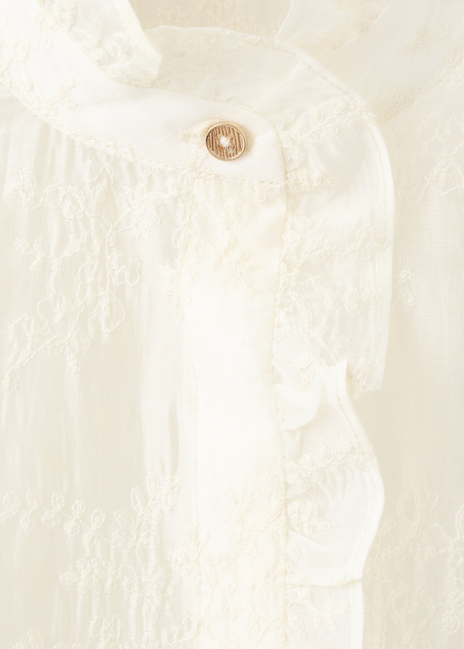 Lyocell blouse with floral embroidery - Details of the article 8