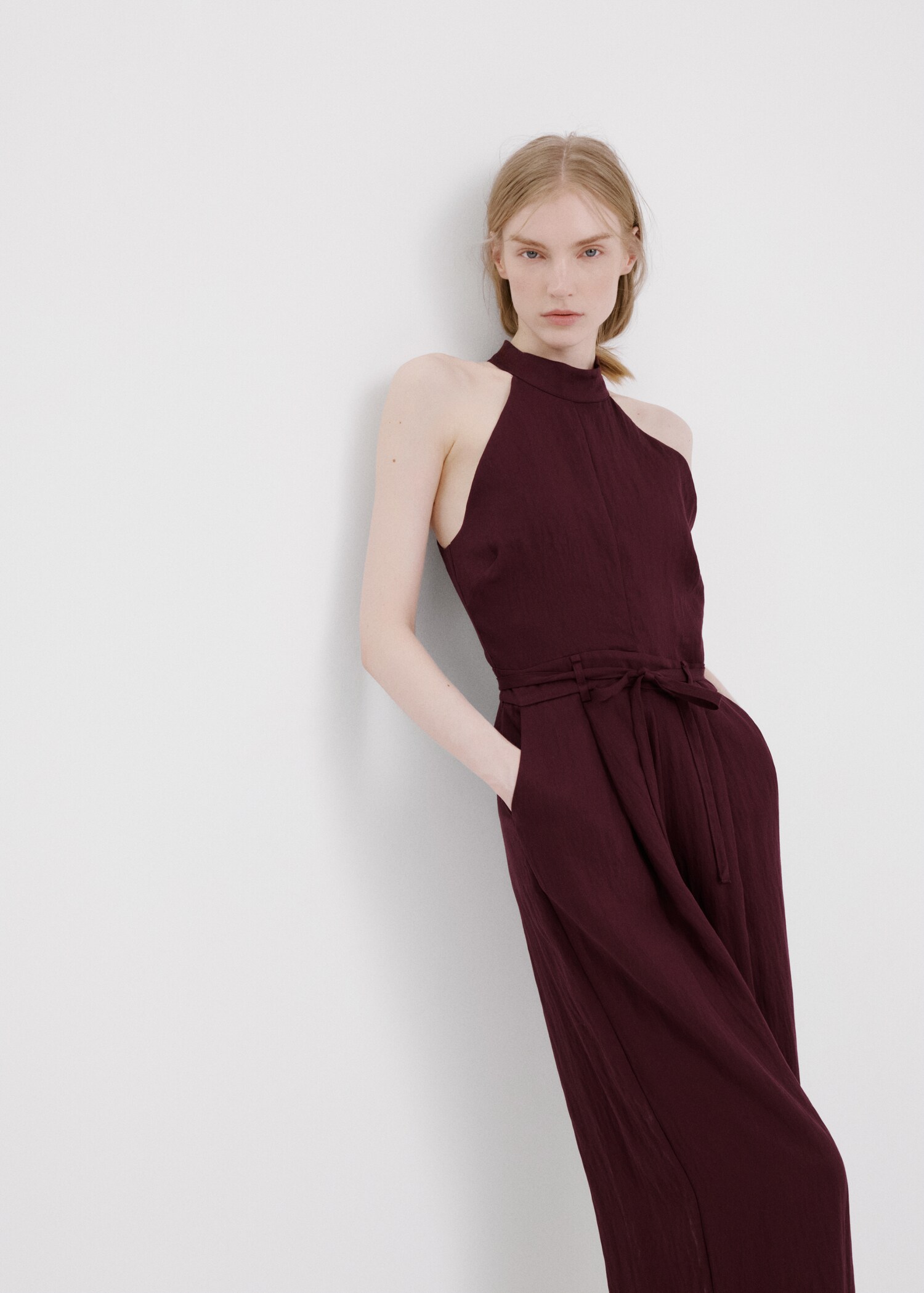 Lyocell jumpsuit with belt - Medium plane