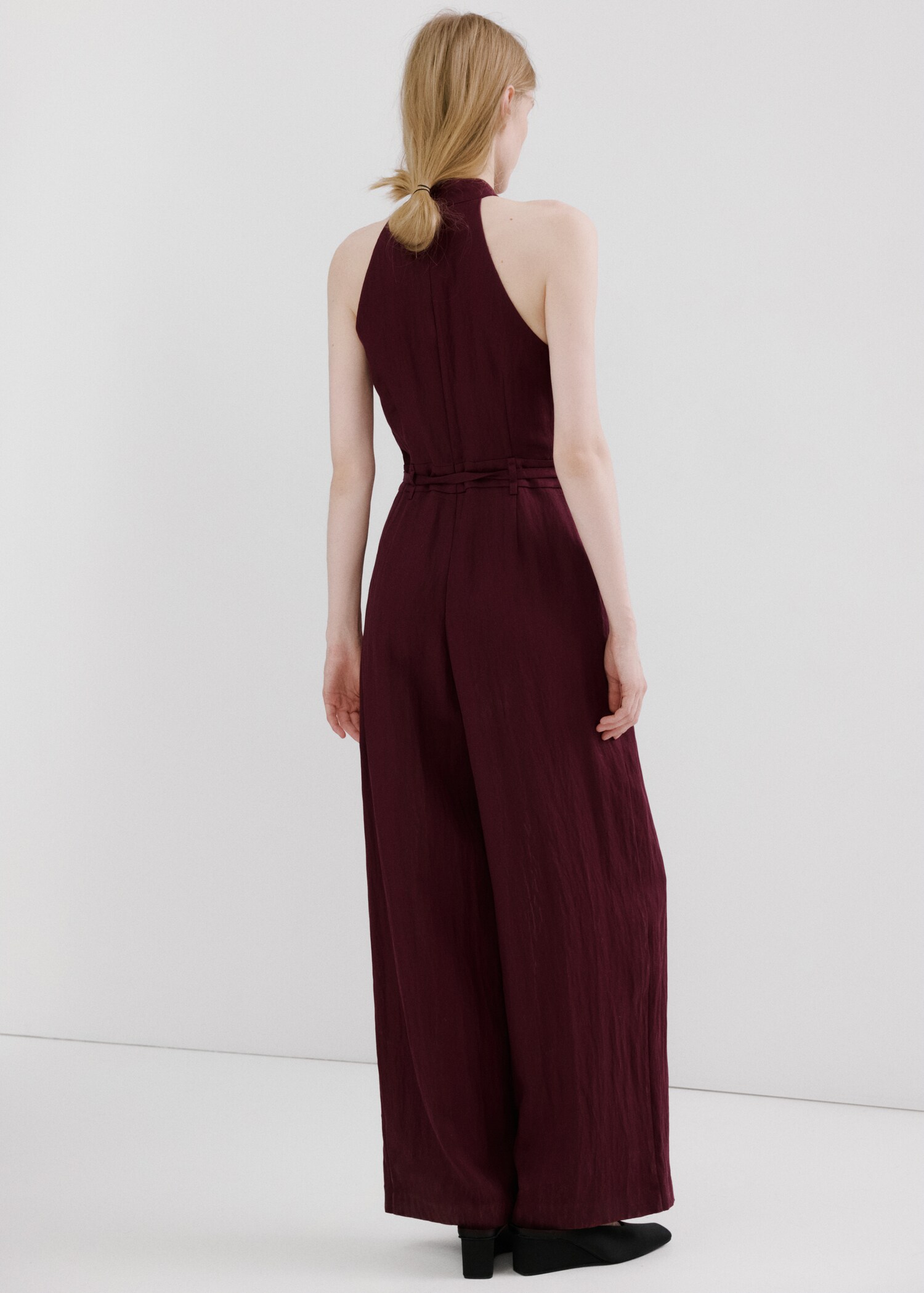 Lyocell jumpsuit with belt - Reverse of the article