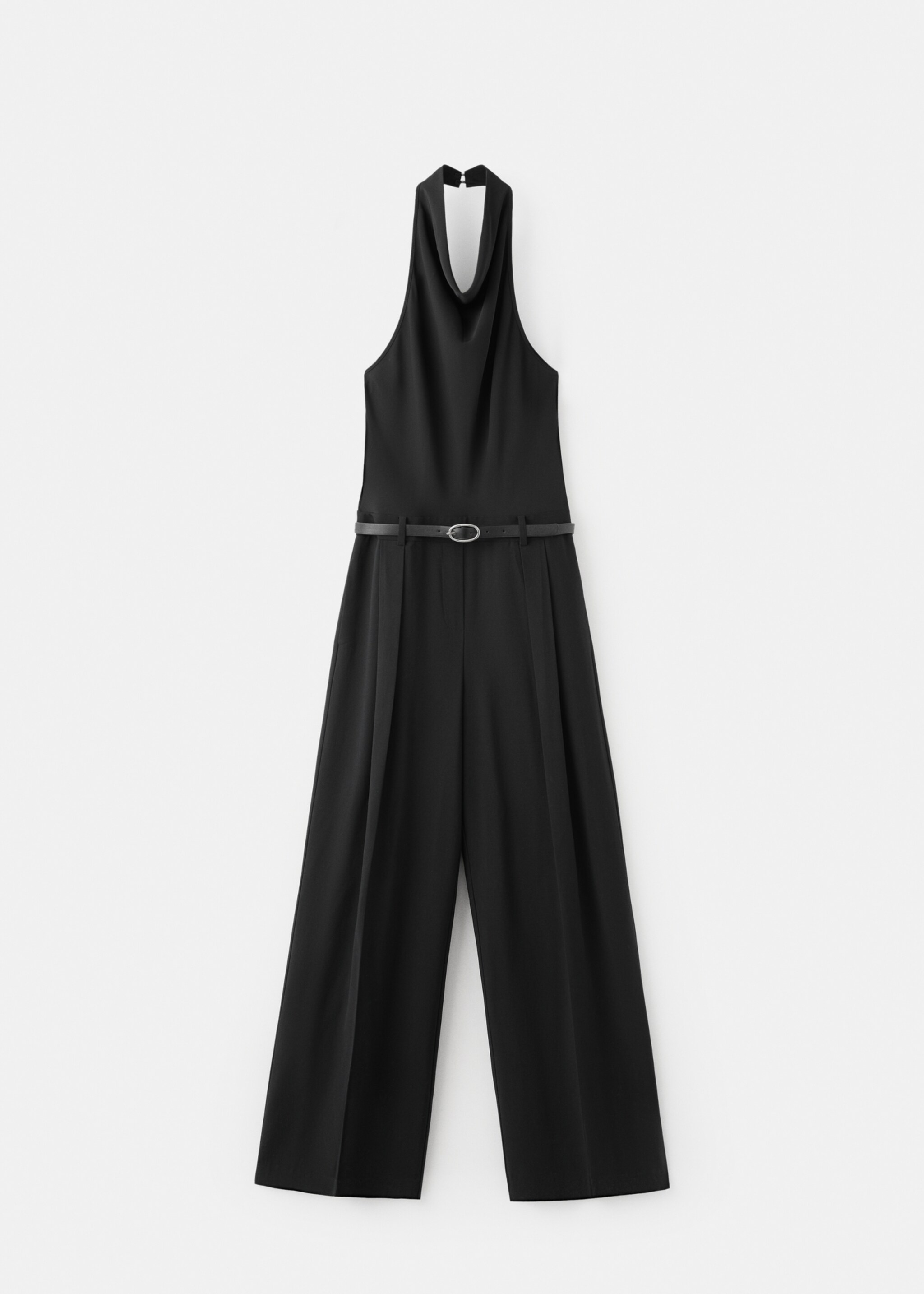 Halter neck jumpsuit with combined detailing - Article without model, Black. Ref: 27085831-00.