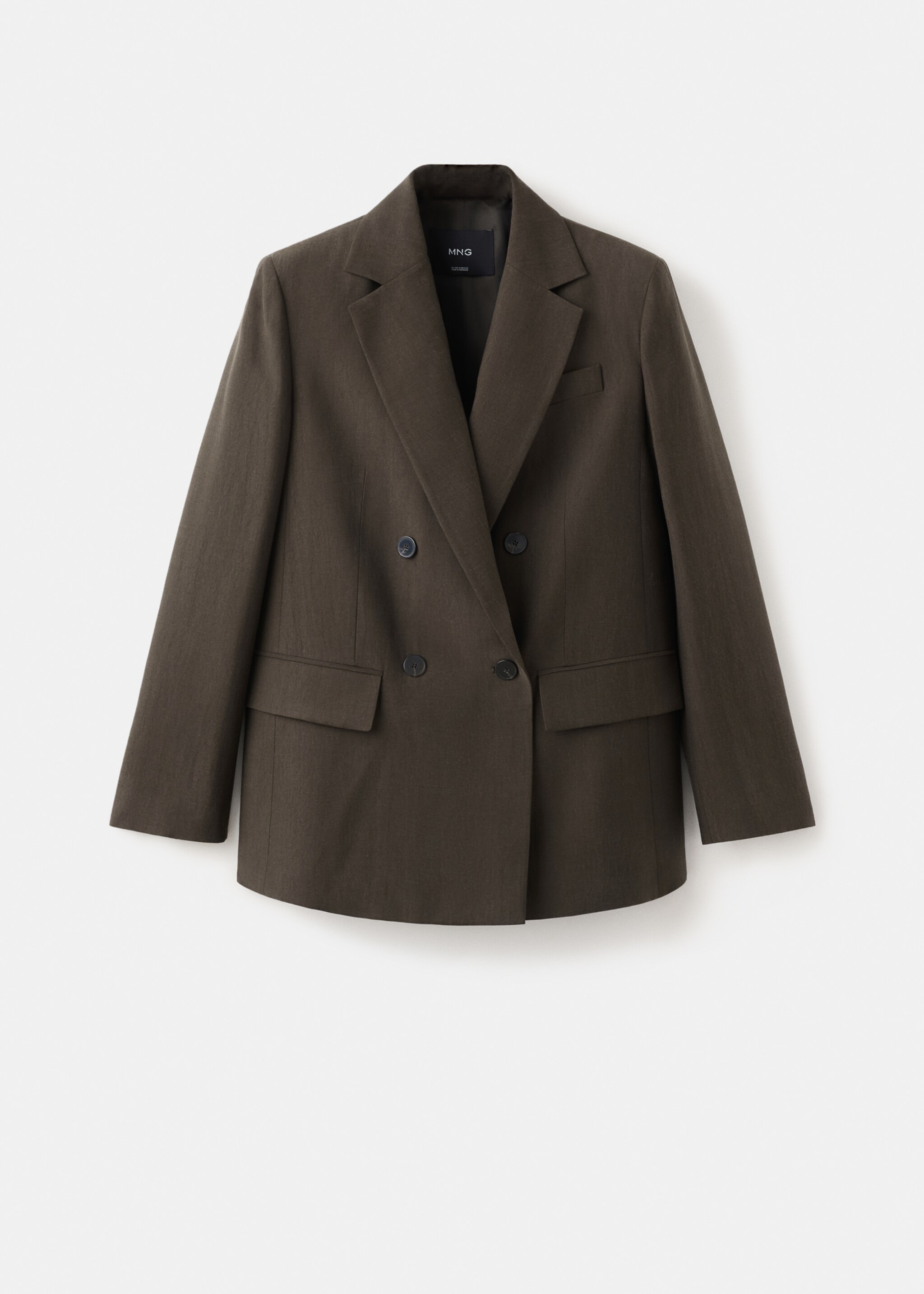 Straight-fit lyocell suit jacket - Article without model, Chocolate. Ref: 27085832-00.