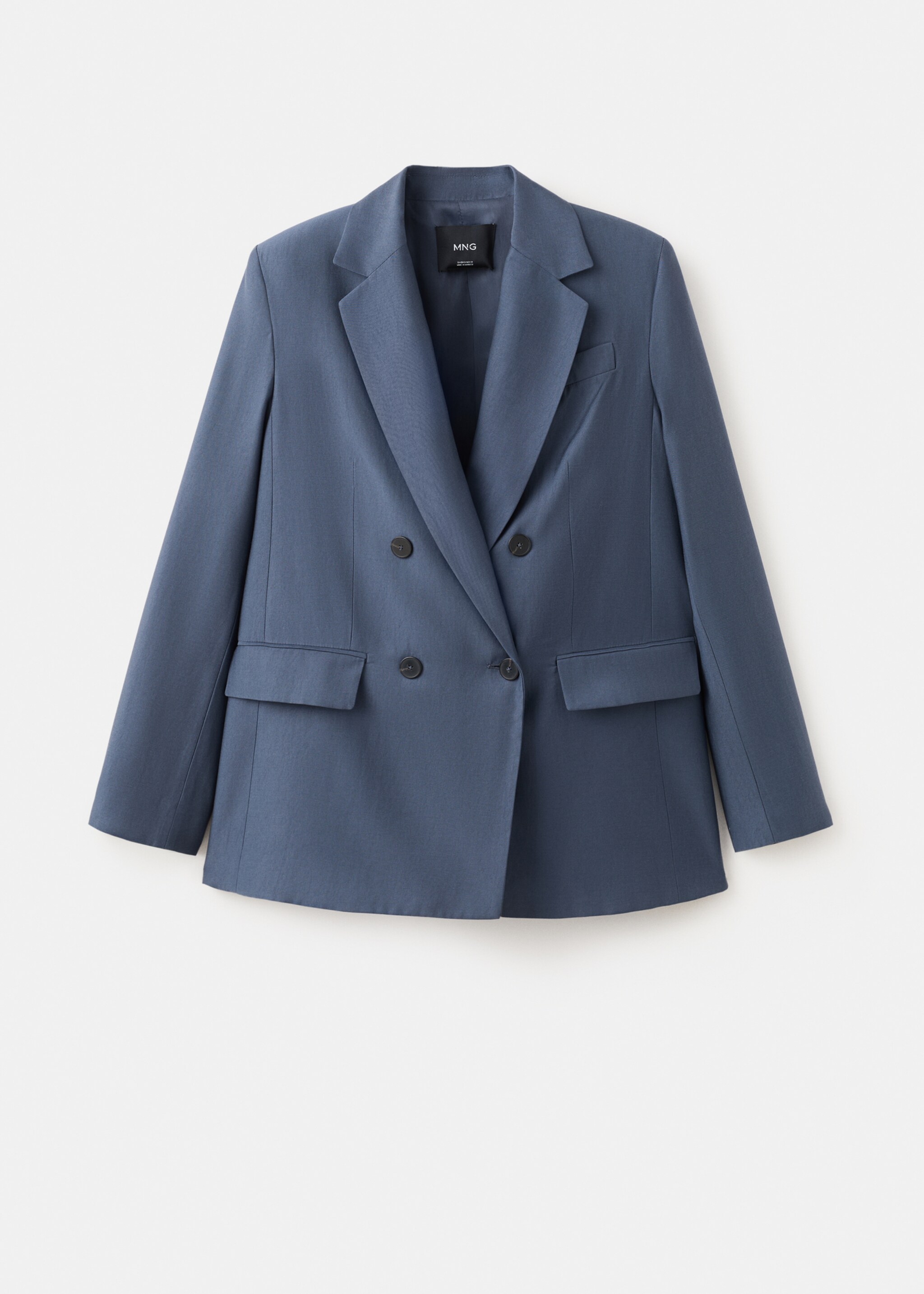 Straight-fit lyocell suit jacket - Article without model, Blue. Ref: 27085832-00.