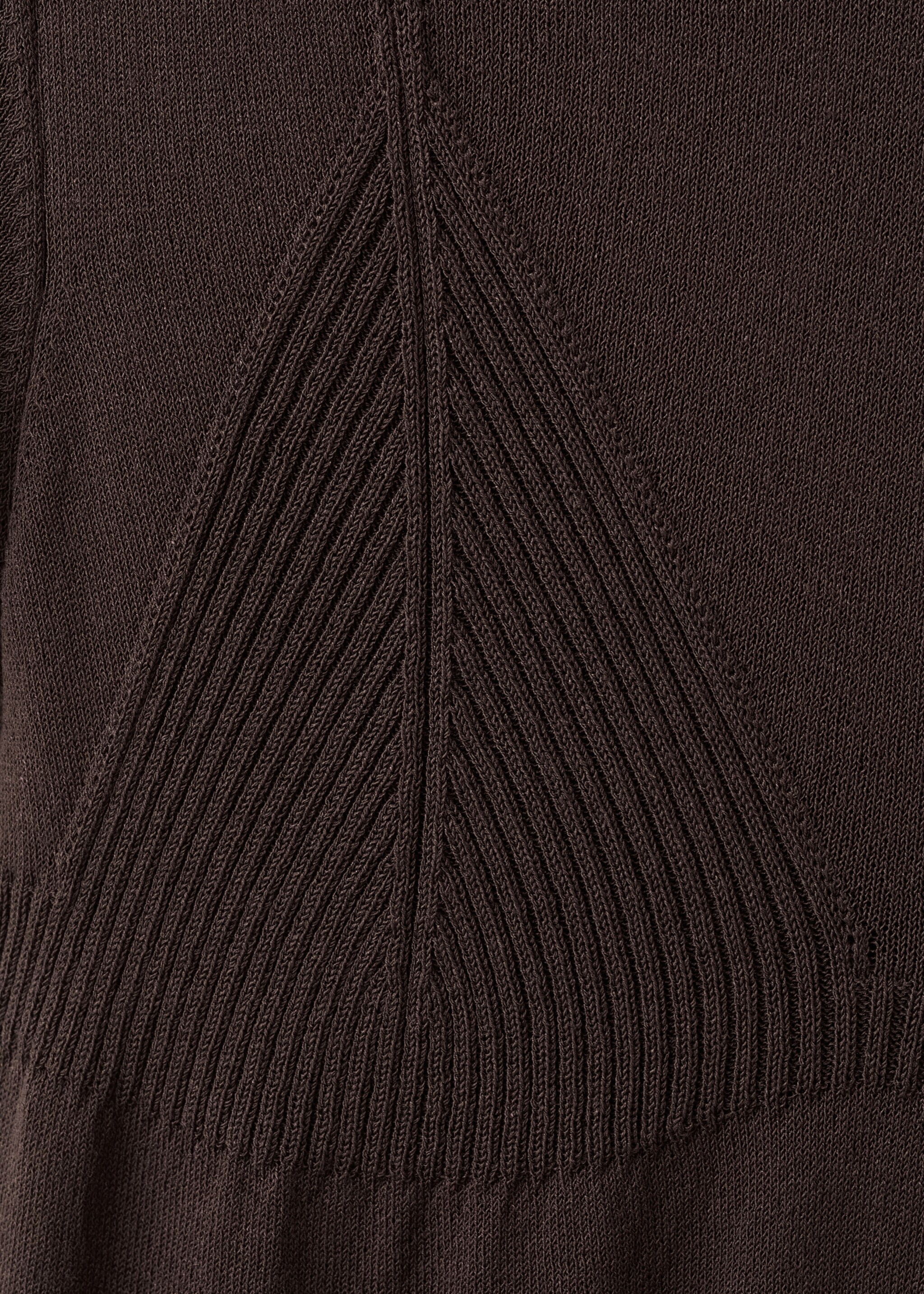 Short-sleeved knitted sweater - Details of the article 0, Brown. Ref: 27085838-00.