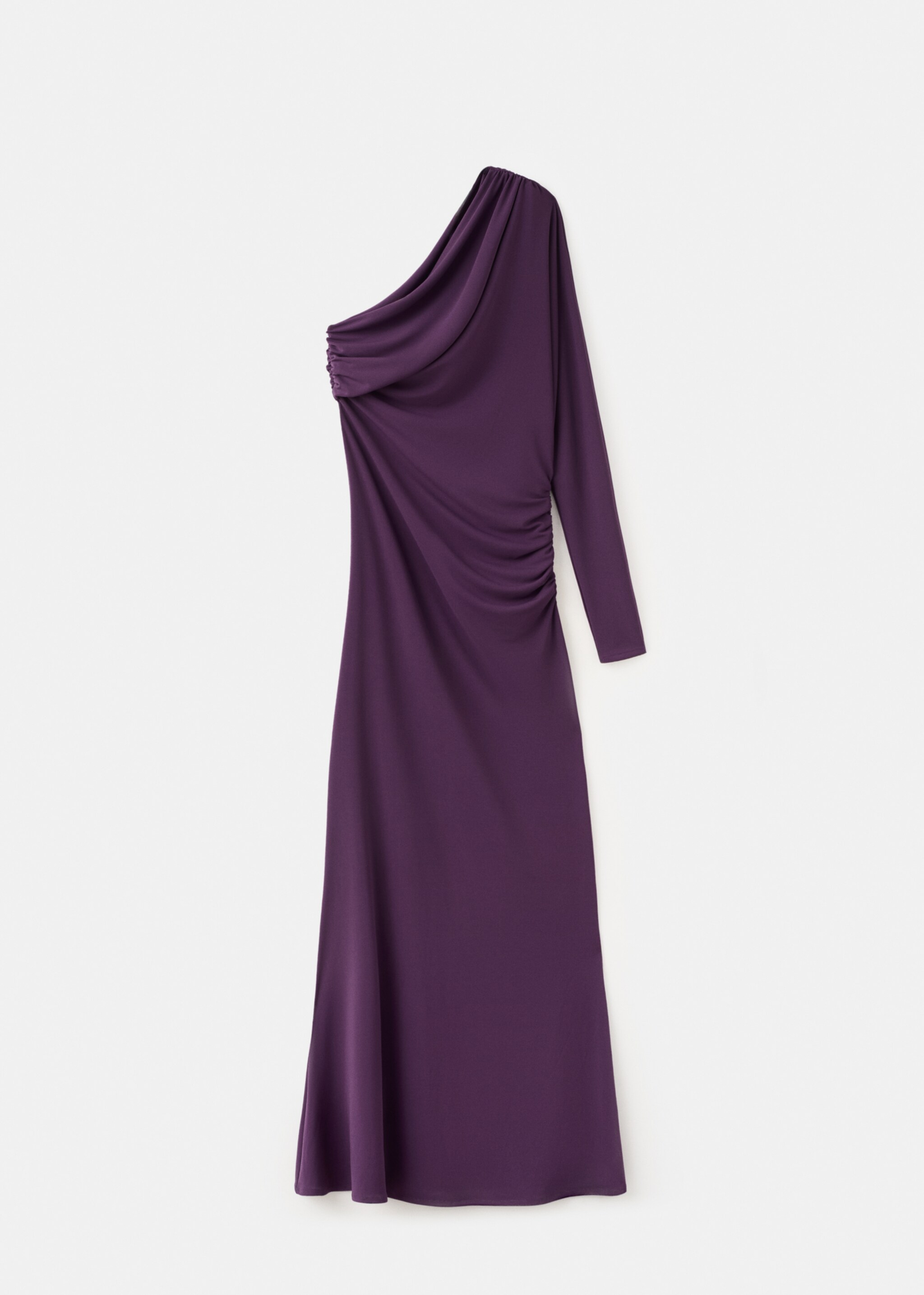 Asymmetrical dress with gathered body - Article without model, Purple. Ref: 27085839-00.