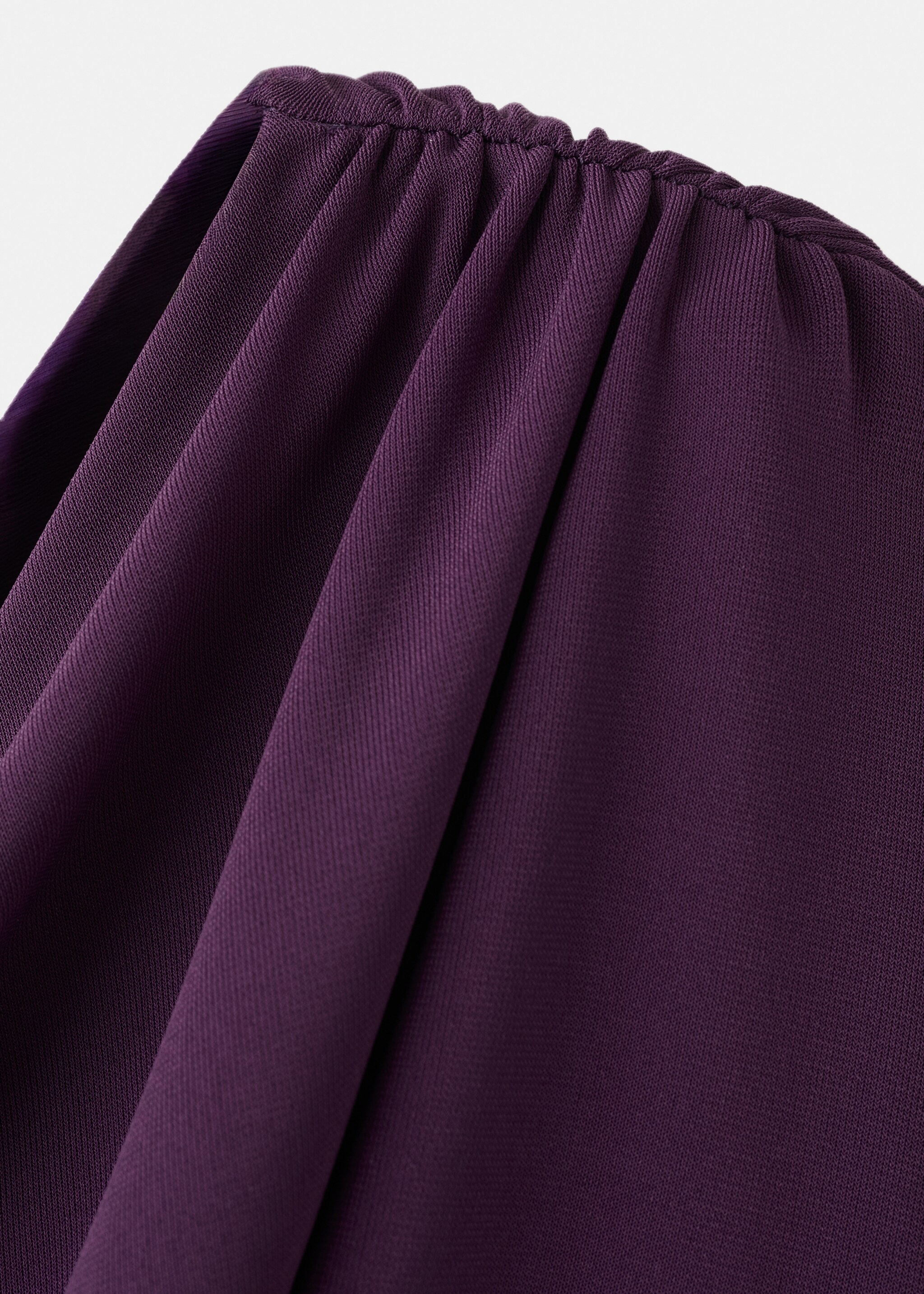 Asymmetrical dress with gathered body - Details of the article 8, Purple. Ref: 27085839-00.