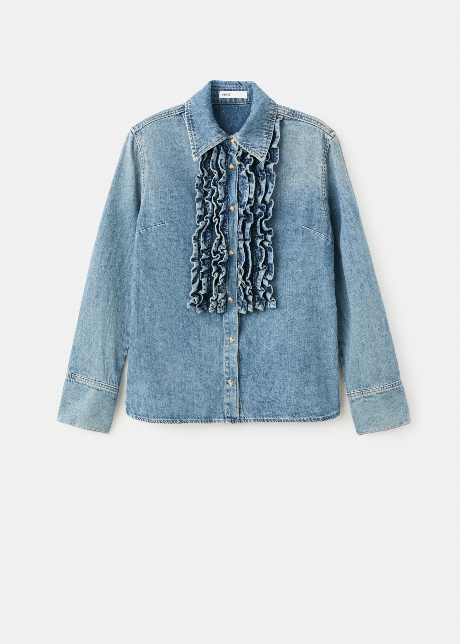 Frilled denim blouse - Article without model