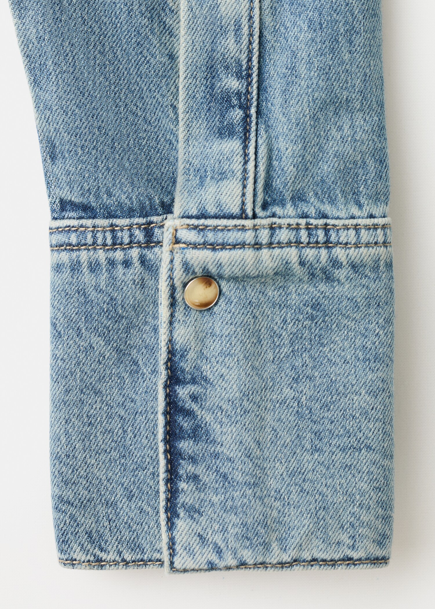 Frilled denim blouse - Details of the article 0