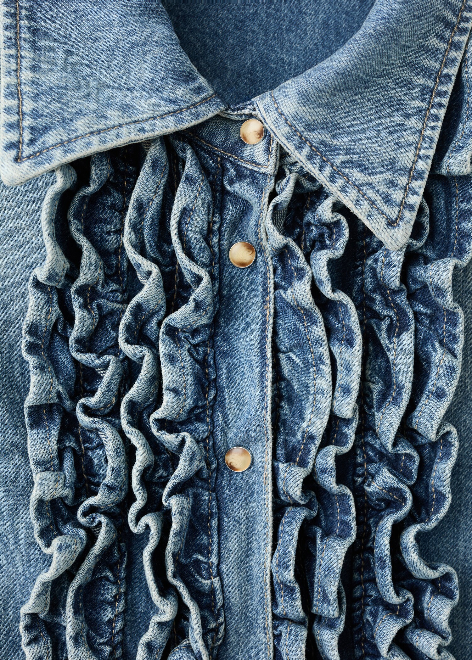Frilled denim blouse - Details of the article 8