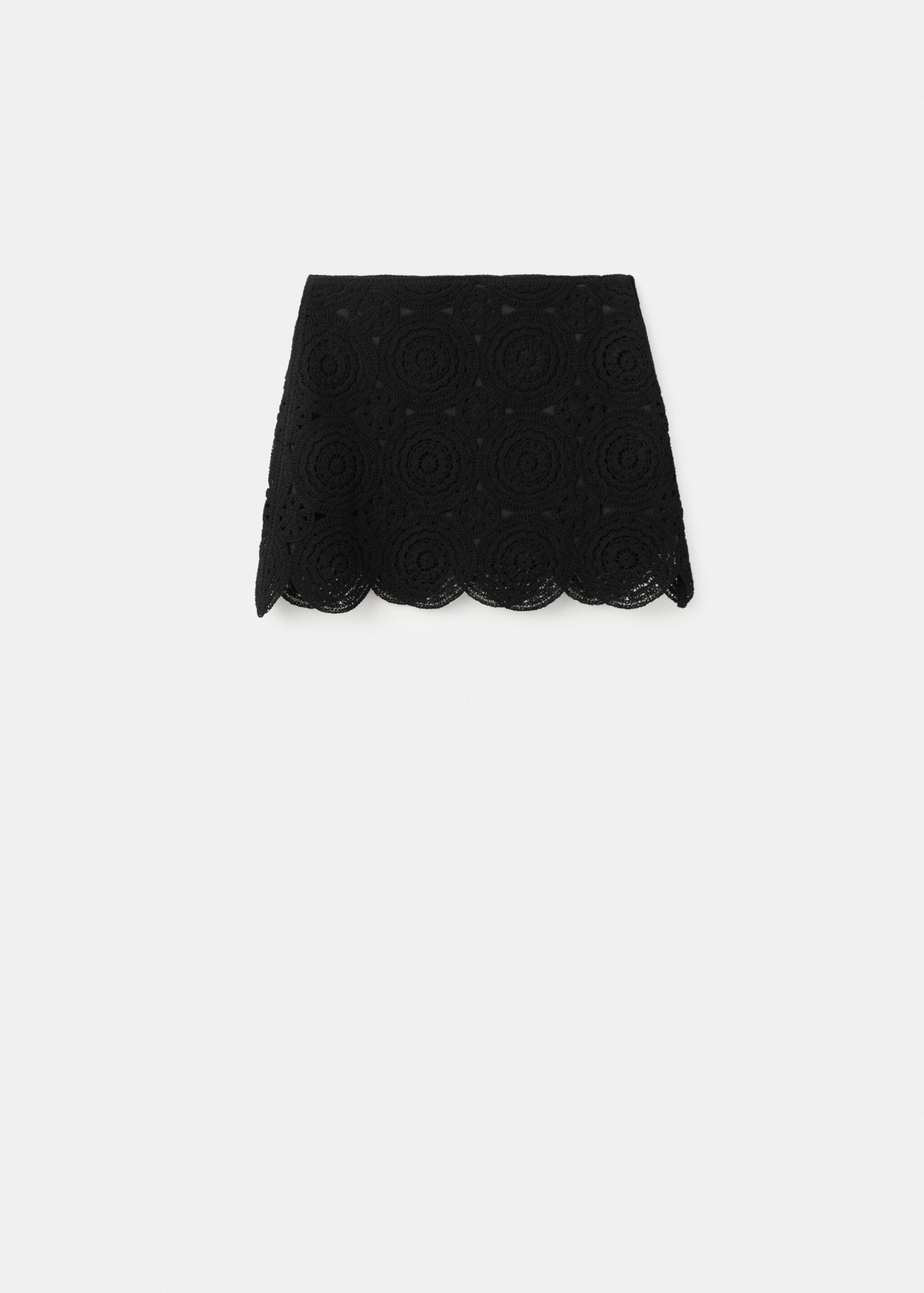 Crochet mini skirt - Article without model, Black. Ref: 27085842-00.