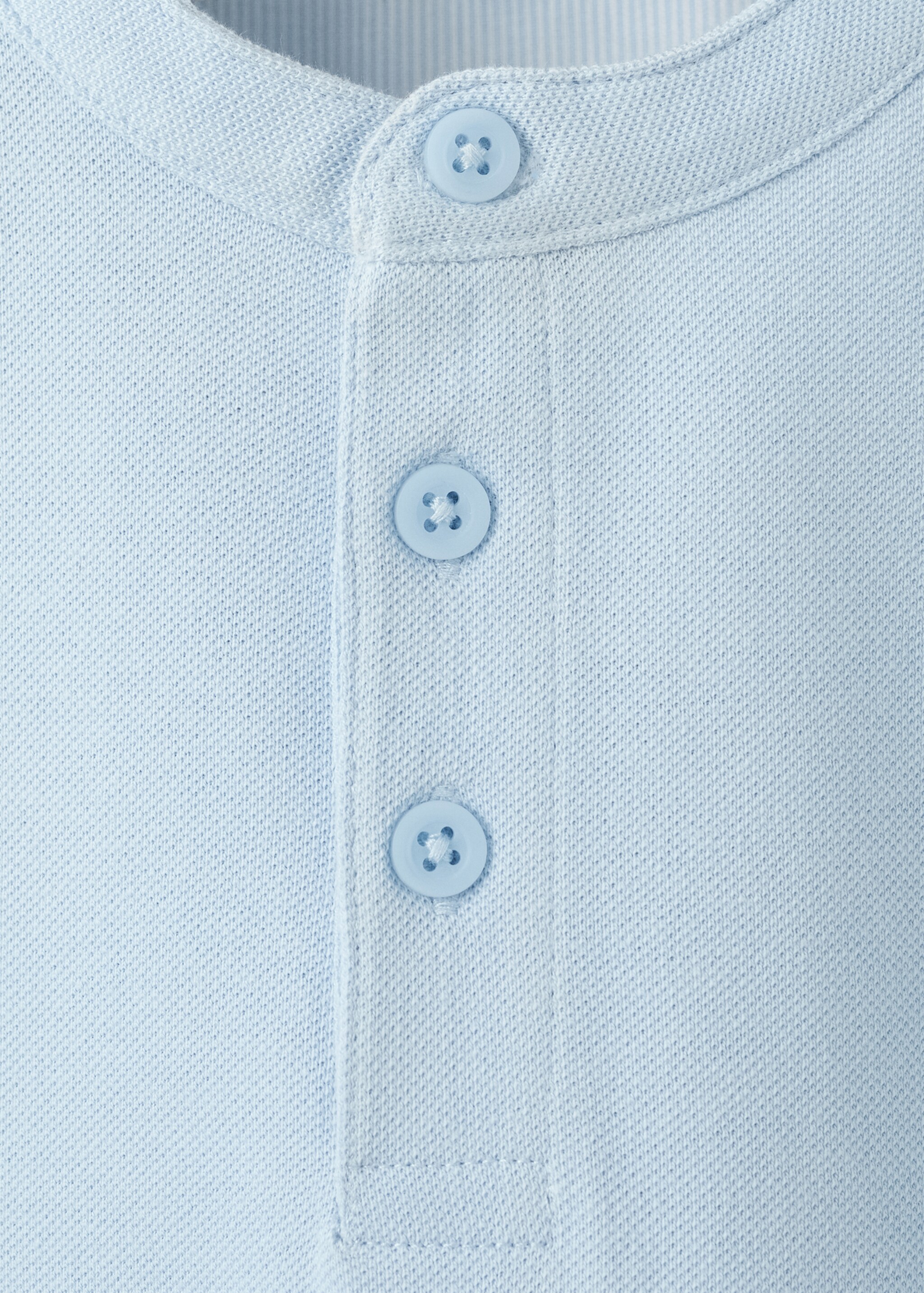 Mao collar polo shirt - Details of the article 8, Sky Blue. Ref: 27085928-00.