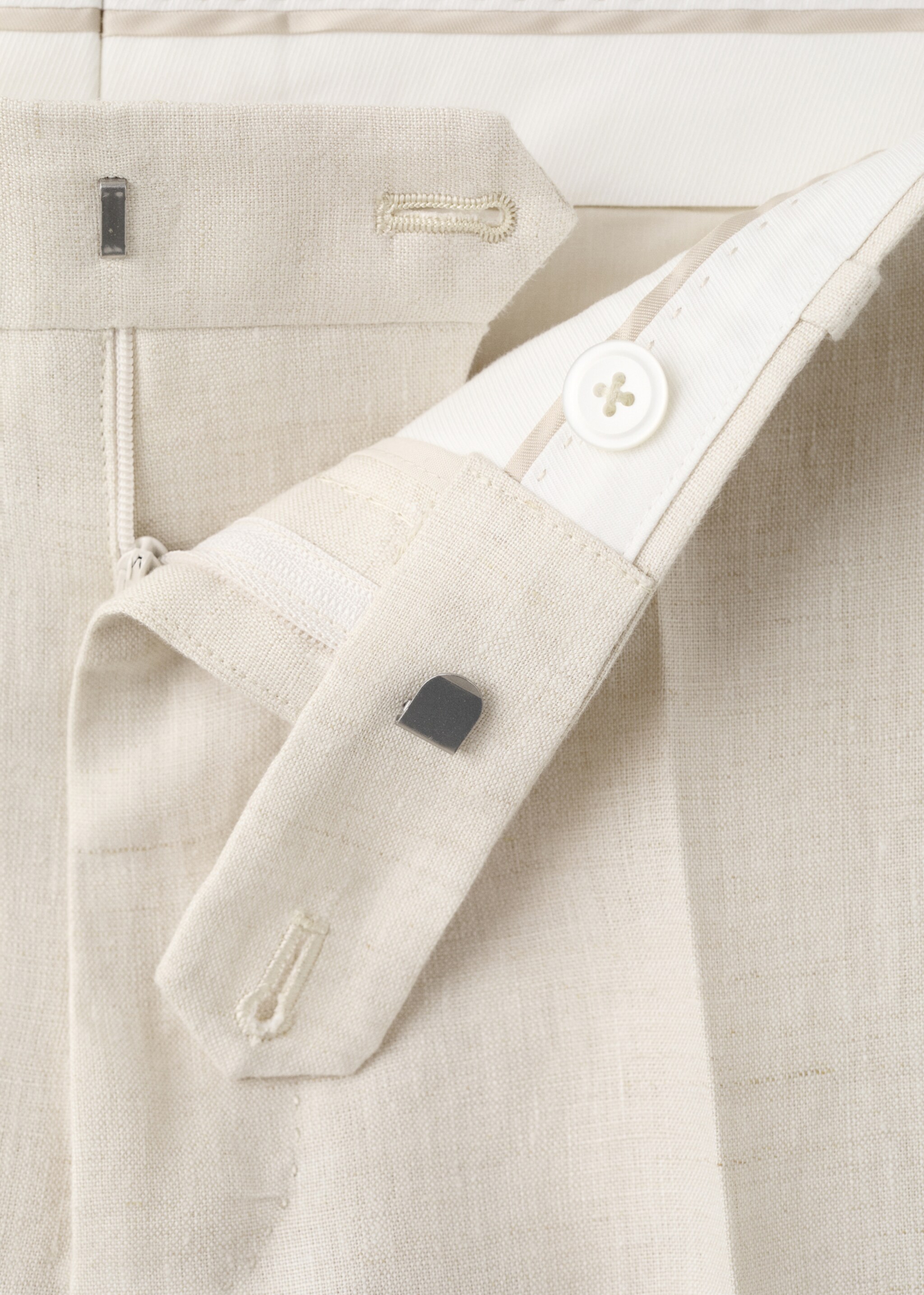 Pantalón traje Amalfi 100% lino slim fit - Detalle del artículo 0, Crudo. Ref: 27085929-00.