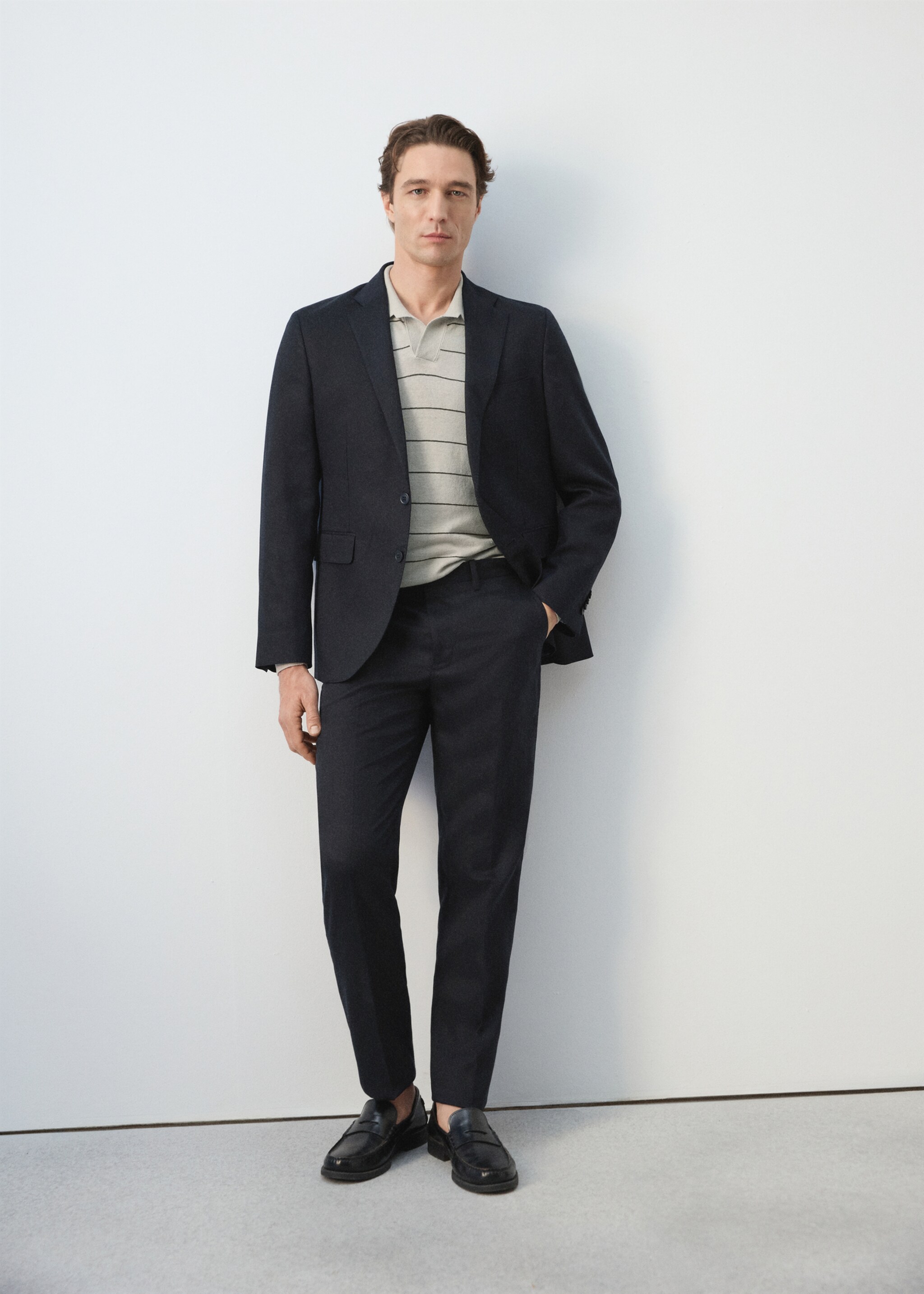 Amalfi slim fit suit trousers - Details of the article 4, Navy. Ref: 27085930-00.