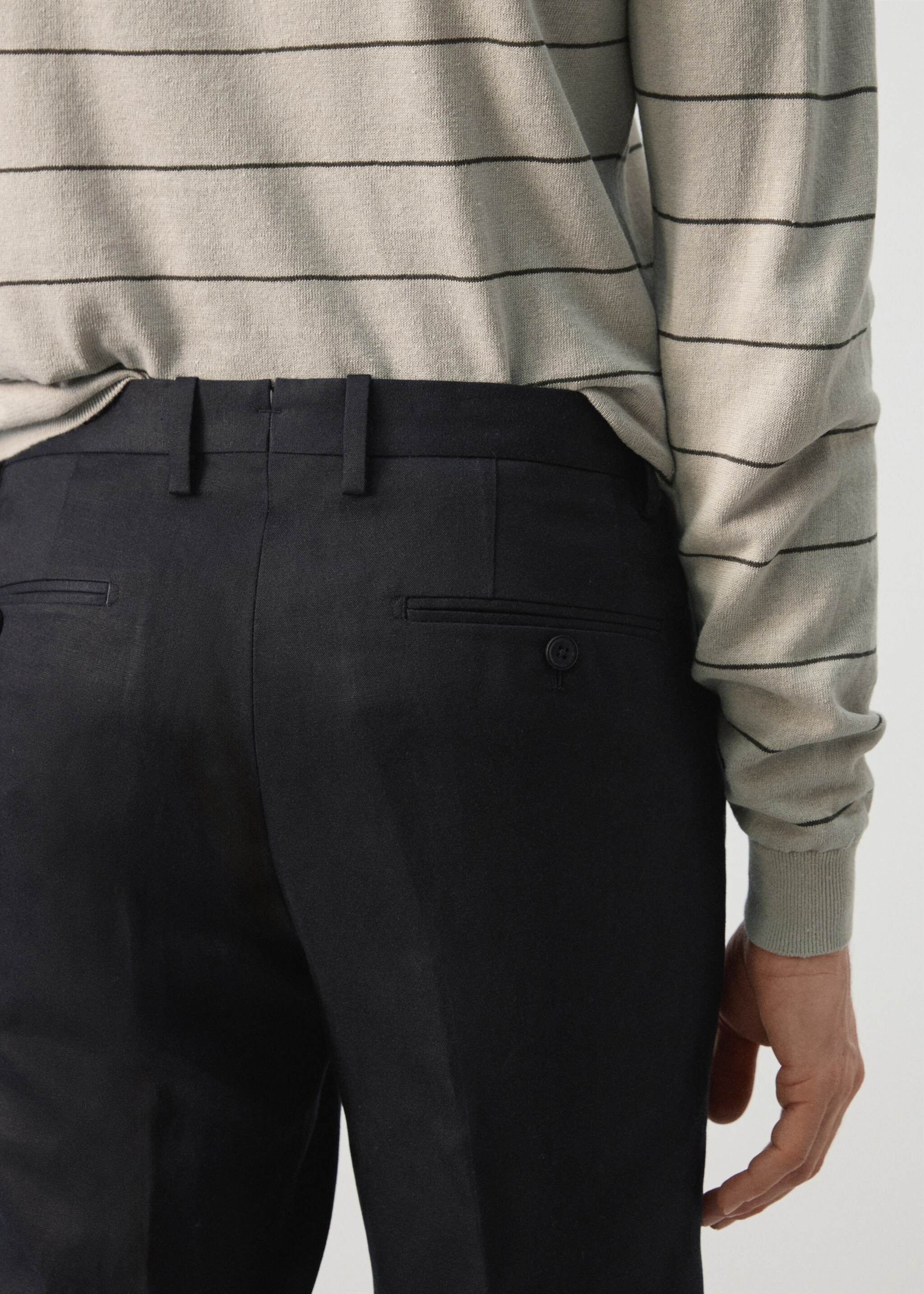 Amalfi slim fit suit trousers - Details of the article 6, Navy. Ref: 27085930-00.