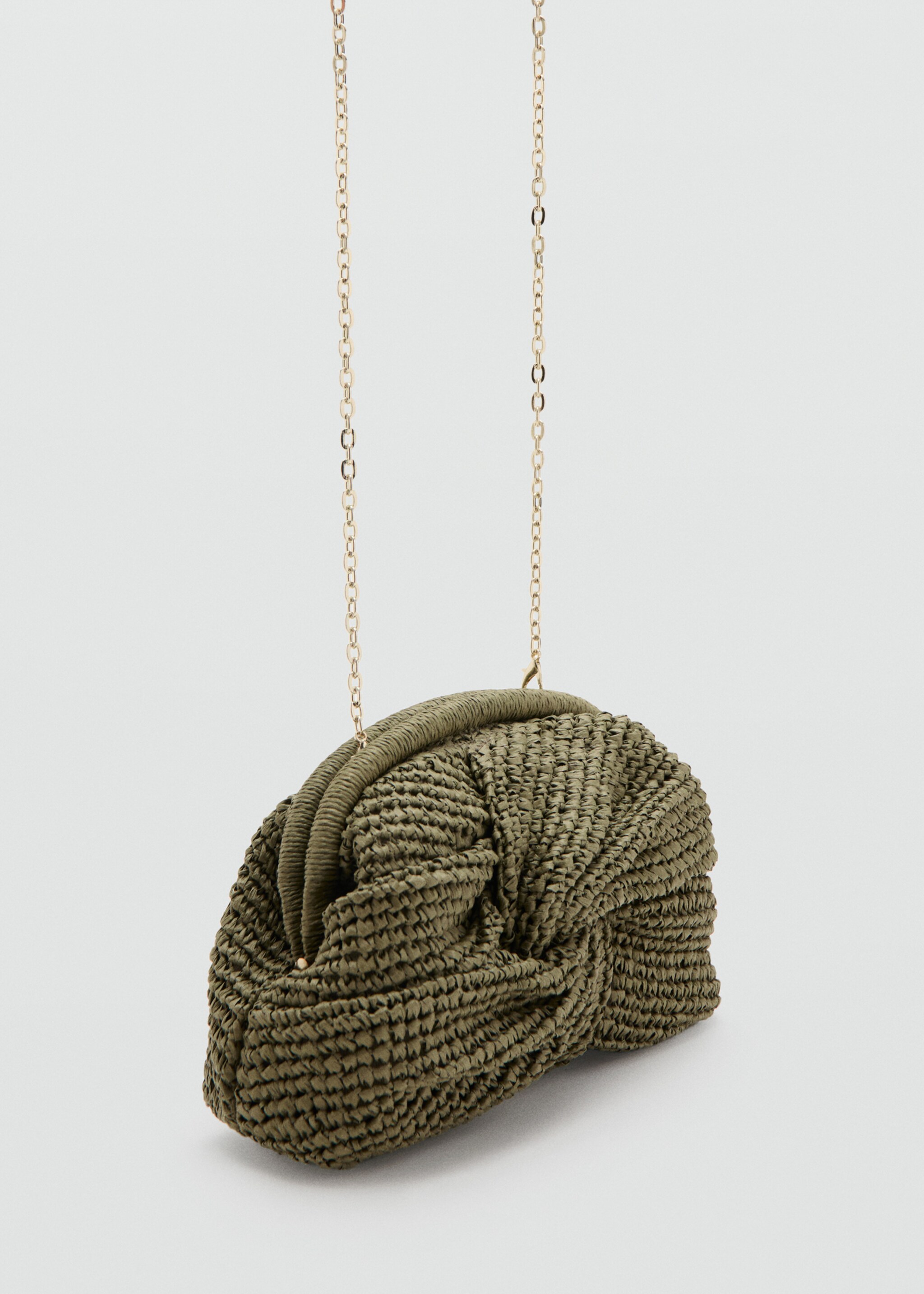 Сумка из натурального материала для ношения в руке - Средний план, Хаки. Ref: 27085933-00.