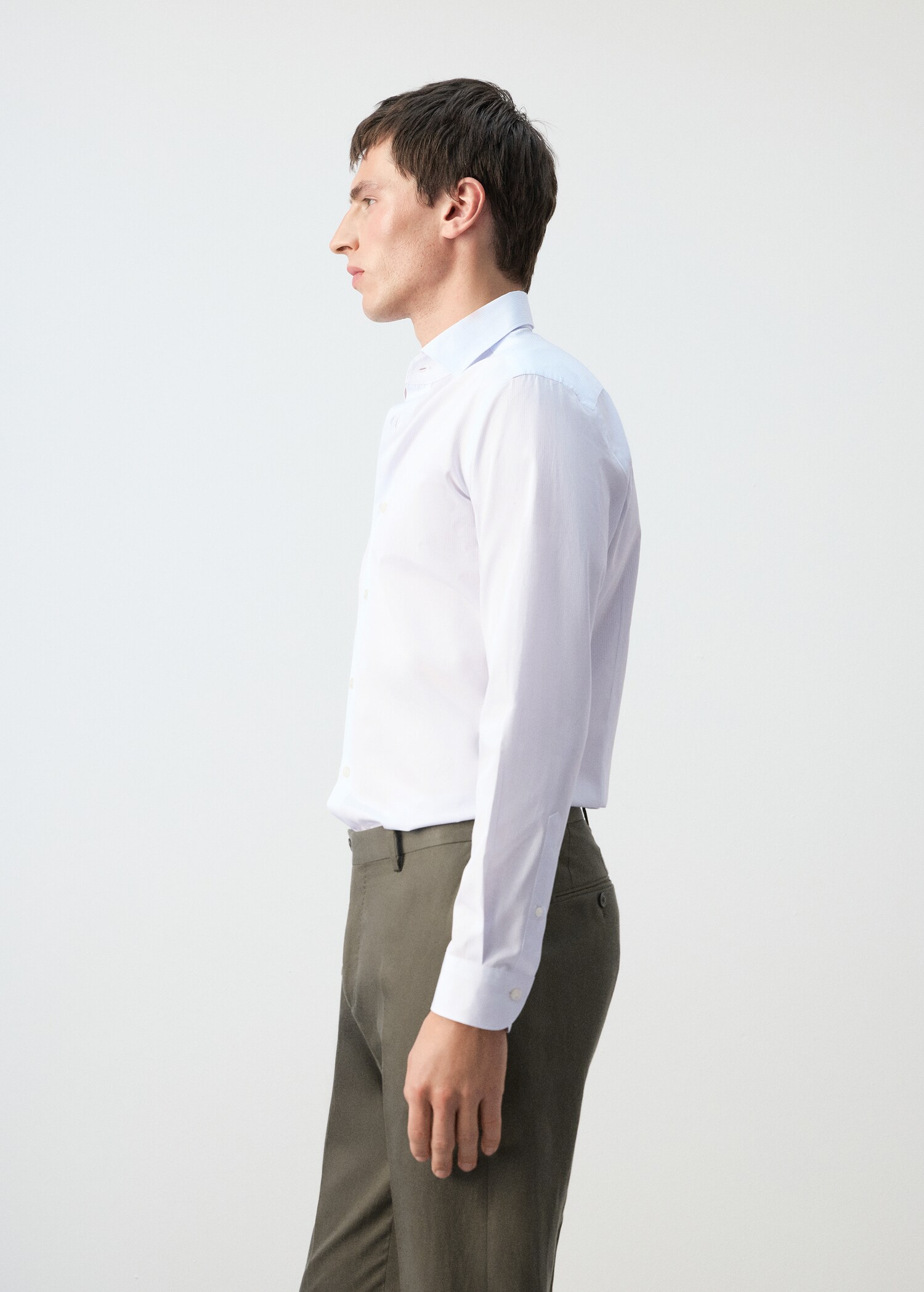100% cotton striped slim-fit shirt - Details of the article 2