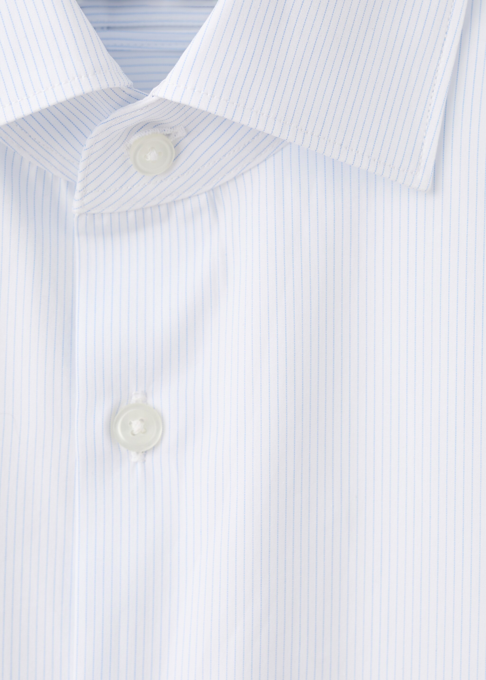 Chemise 100 % coton rayures slim-fit - Détail de l'article 8, Blanc. Ref: 27085935-00.