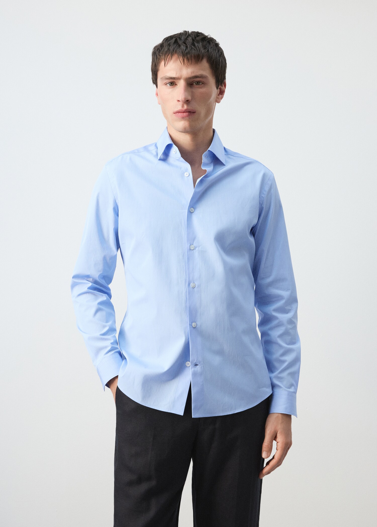 100% cotton striped slim-fit shirt - Medium plane