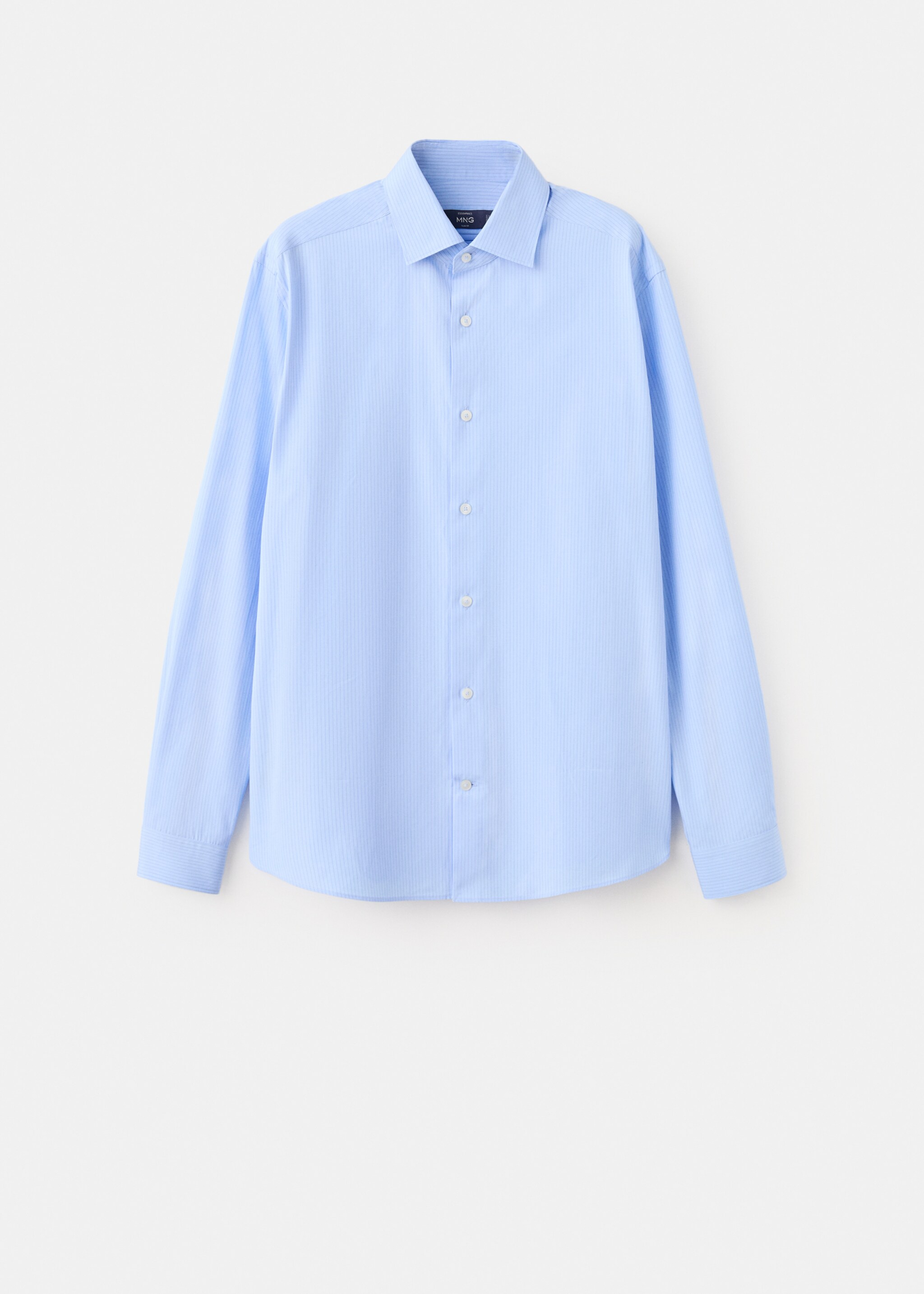 100% cotton striped slim-fit shirt - Article without model, Sky Blue. Ref: 27085935-00.