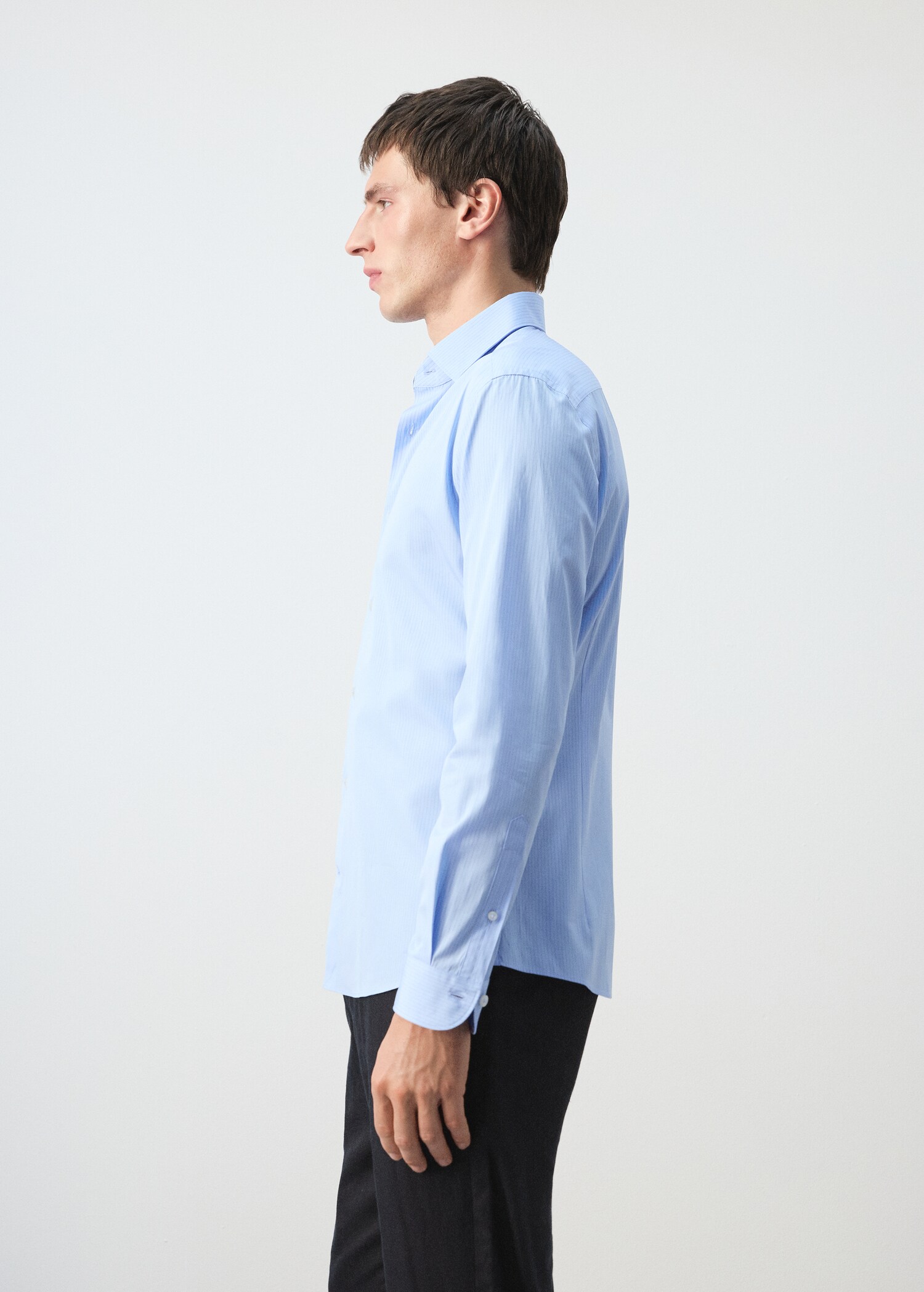 100% cotton striped slim-fit shirt - Details of the article 2