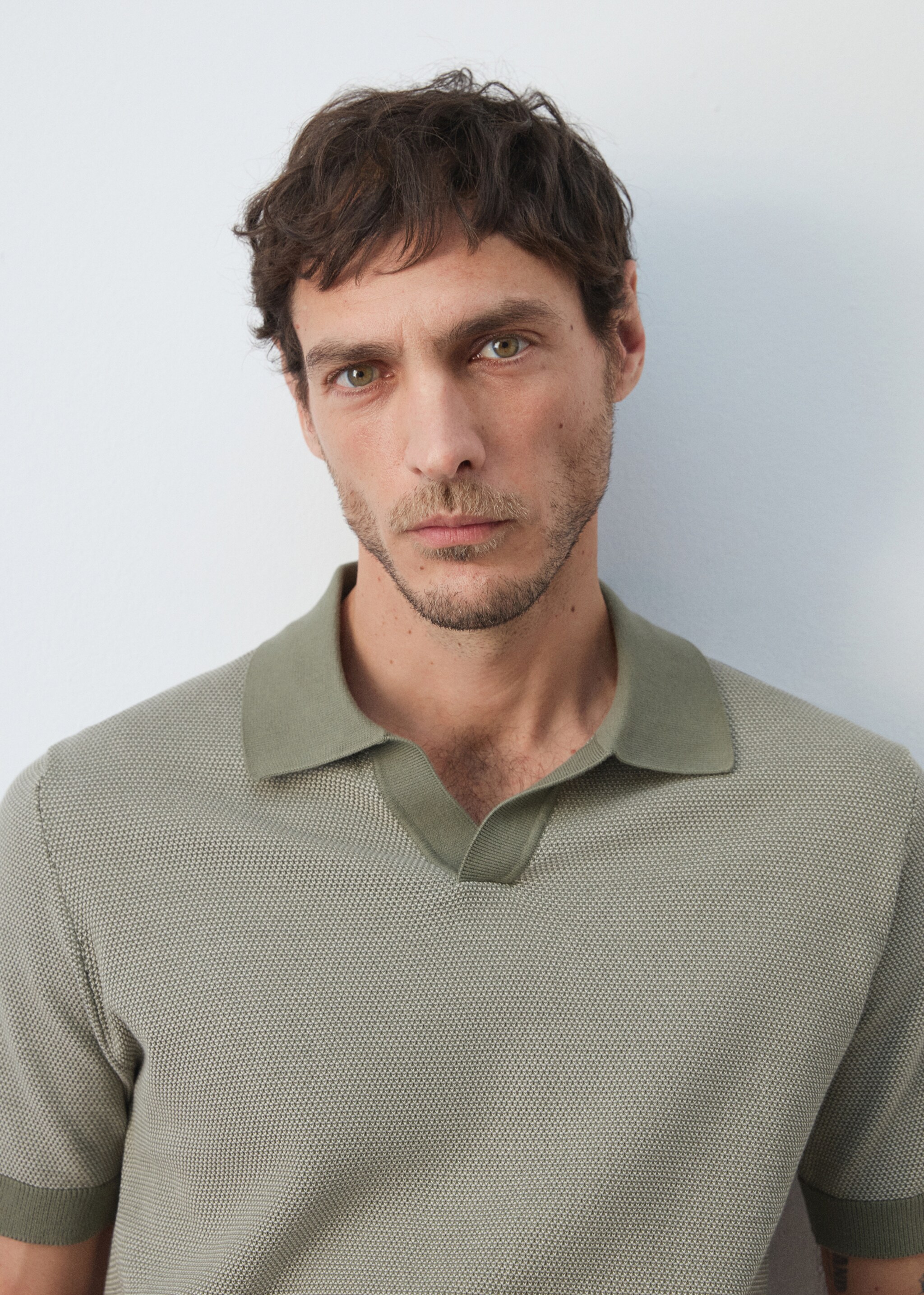 Polo 100 % coton maille combinée - Détail de l'article 1, Vert forêt. Ref: 27085936-00.