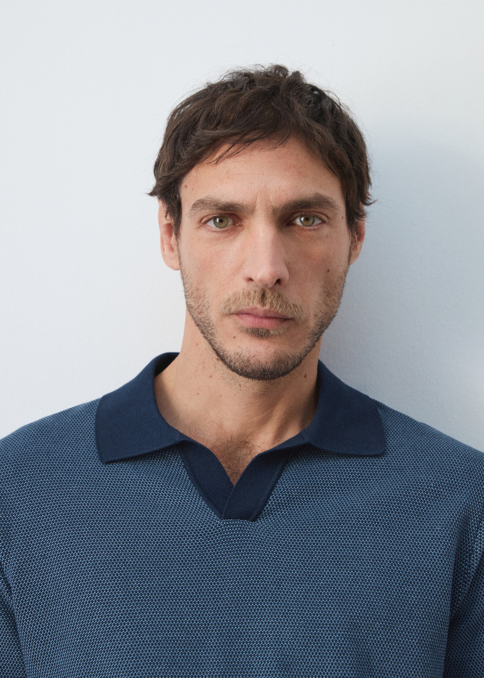 100% cotton jersey polo shirt - Details of the article 1, Navy. Ref: 27085936-00.