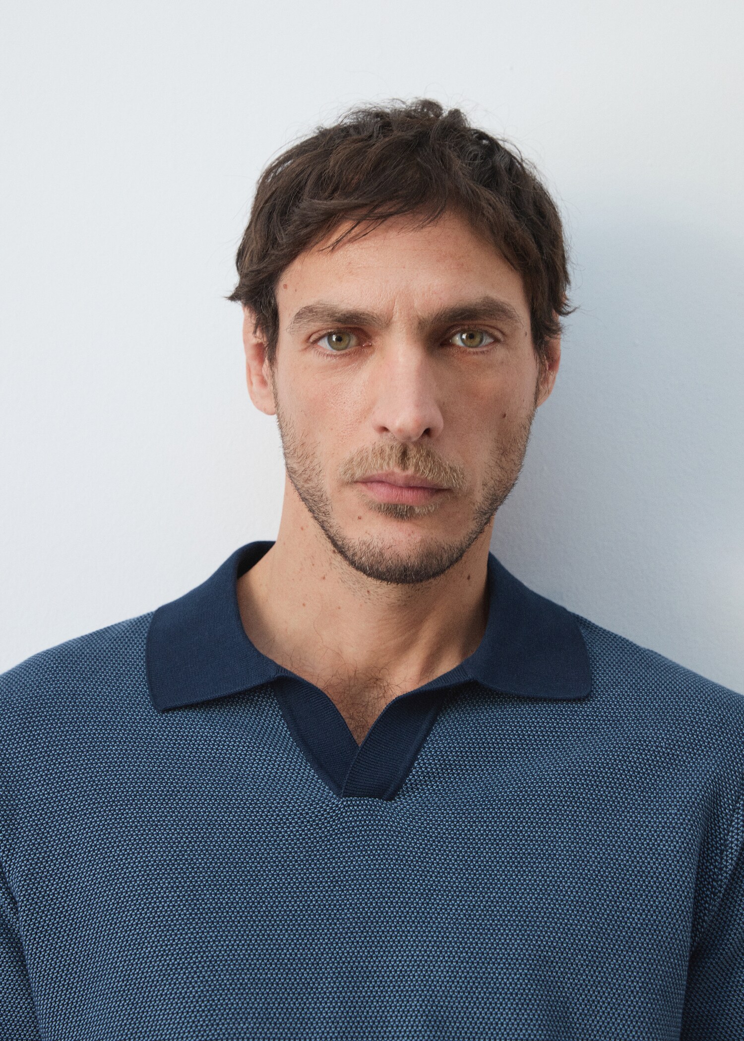 Polo aus 100% Baumwolle in kombiniertem Strick - Detail des Artikels 1