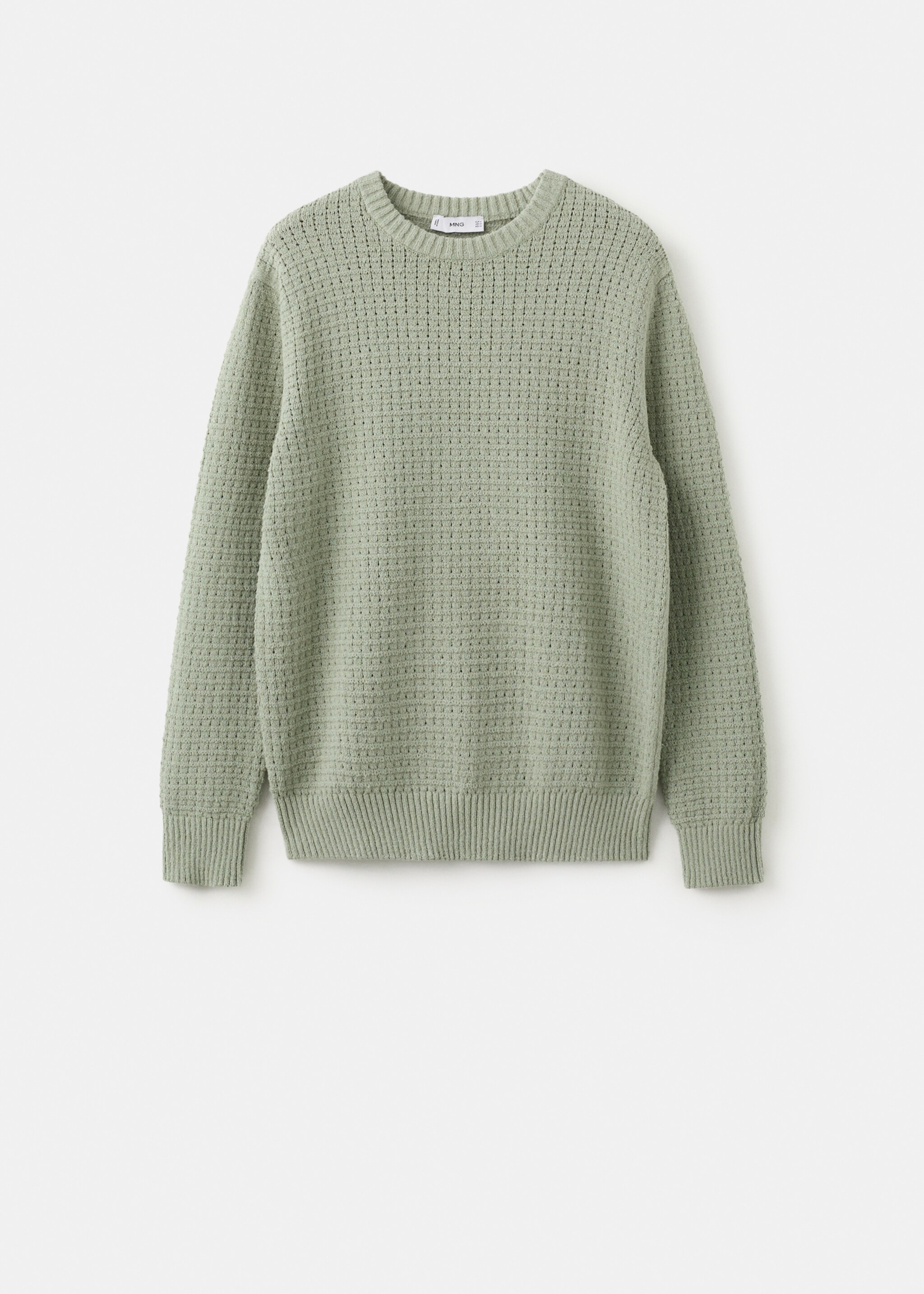 Openwork knit sweater - Article without model, Mint Green. Ref: 27085937-00.
