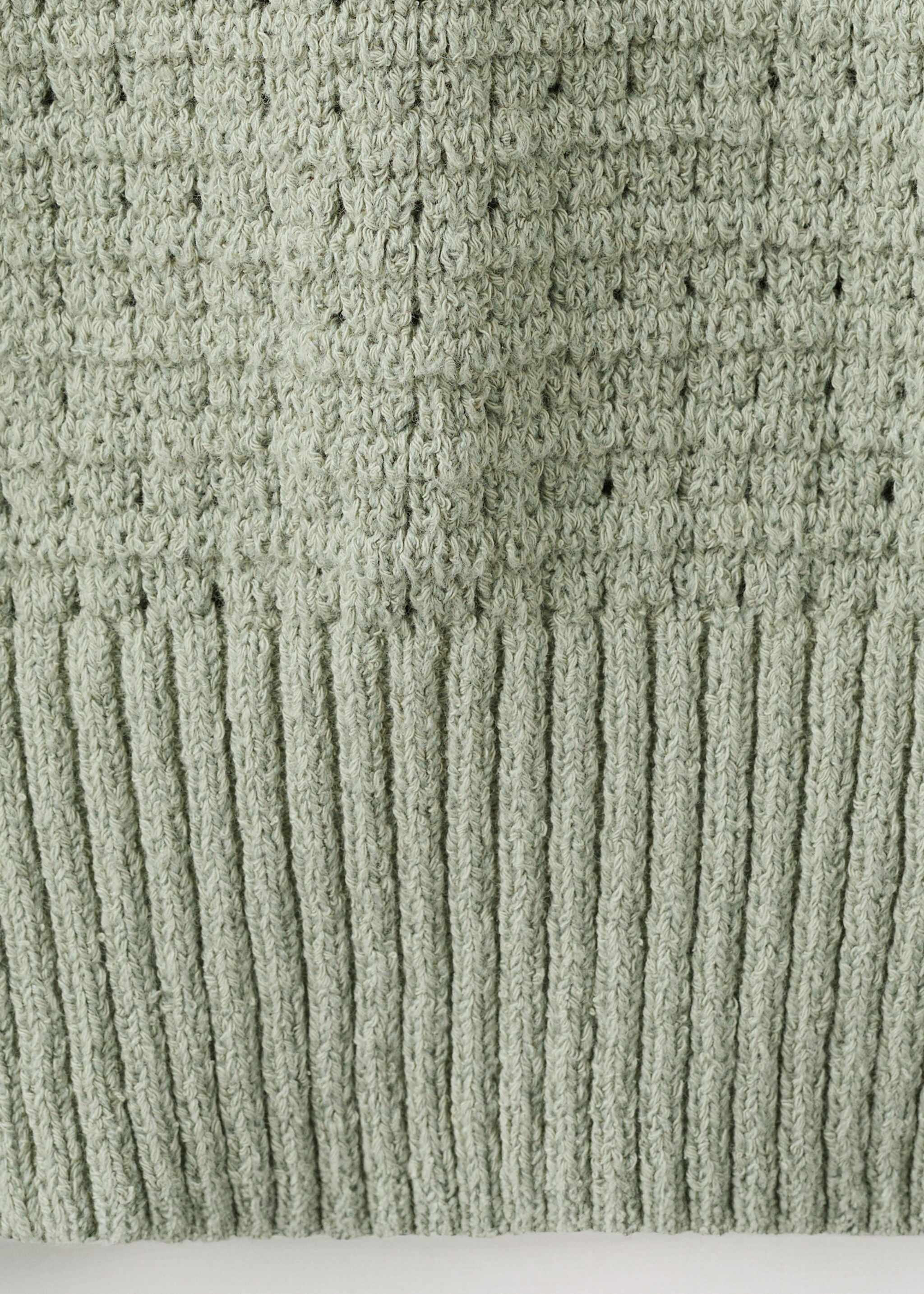 Openwork knit sweater - Details of the article 0, Mint Green. Ref: 27085937-00.